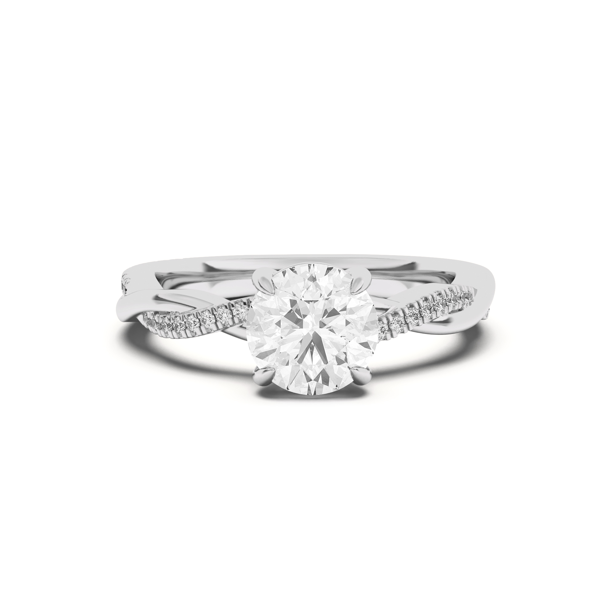 Debra Twisted Pave Engagement Ring