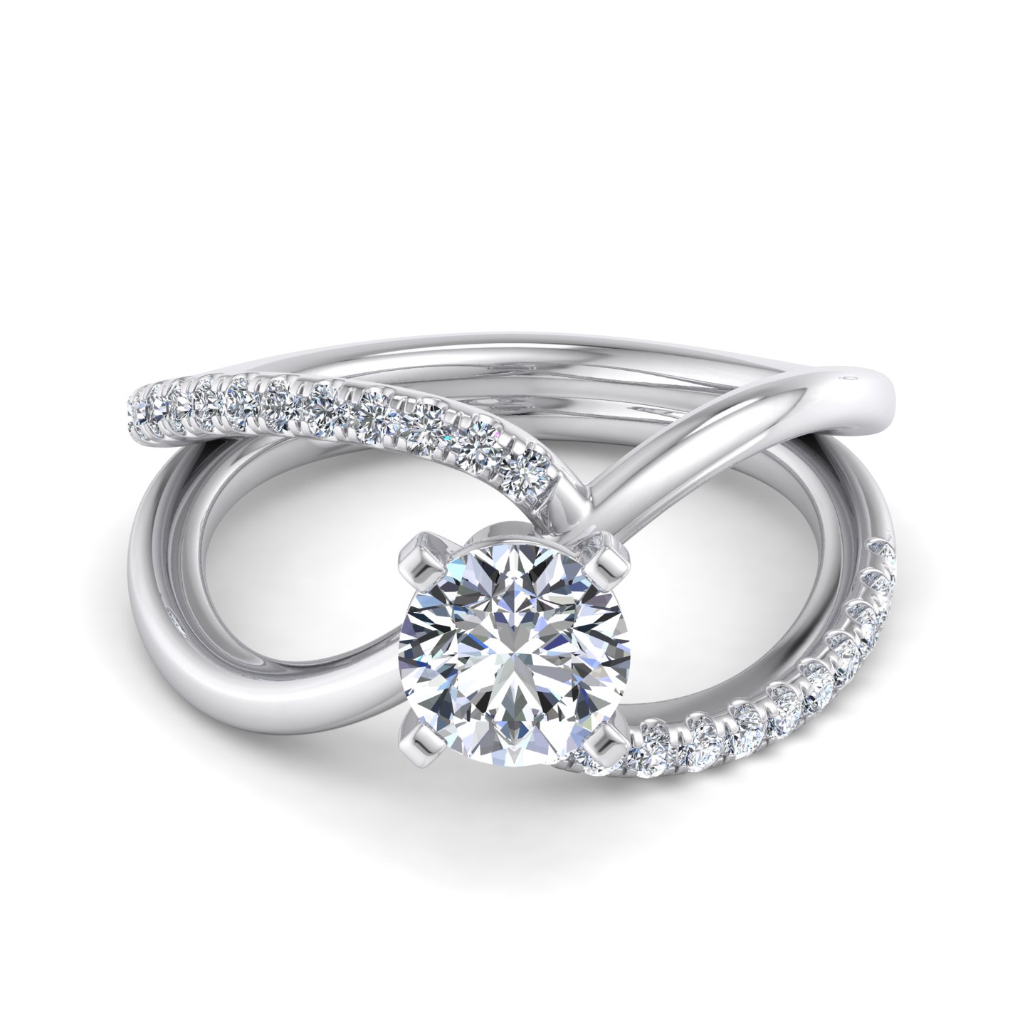 Davina Wide Infinity Pave Engagement Ring