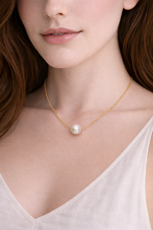 Freshwater Pearl Solitaire Necklace (10-11mm)