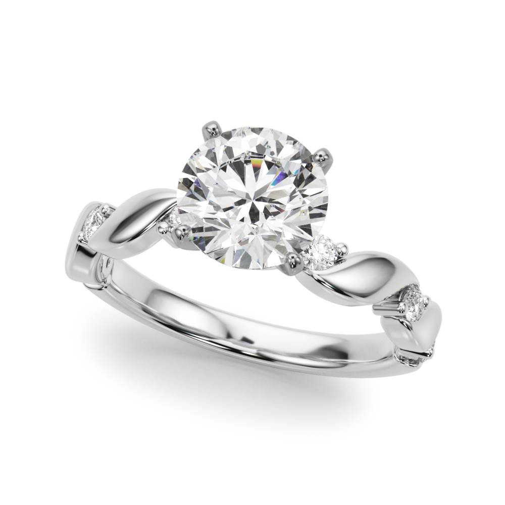 Mykonos Twist Pave Engagement Ring