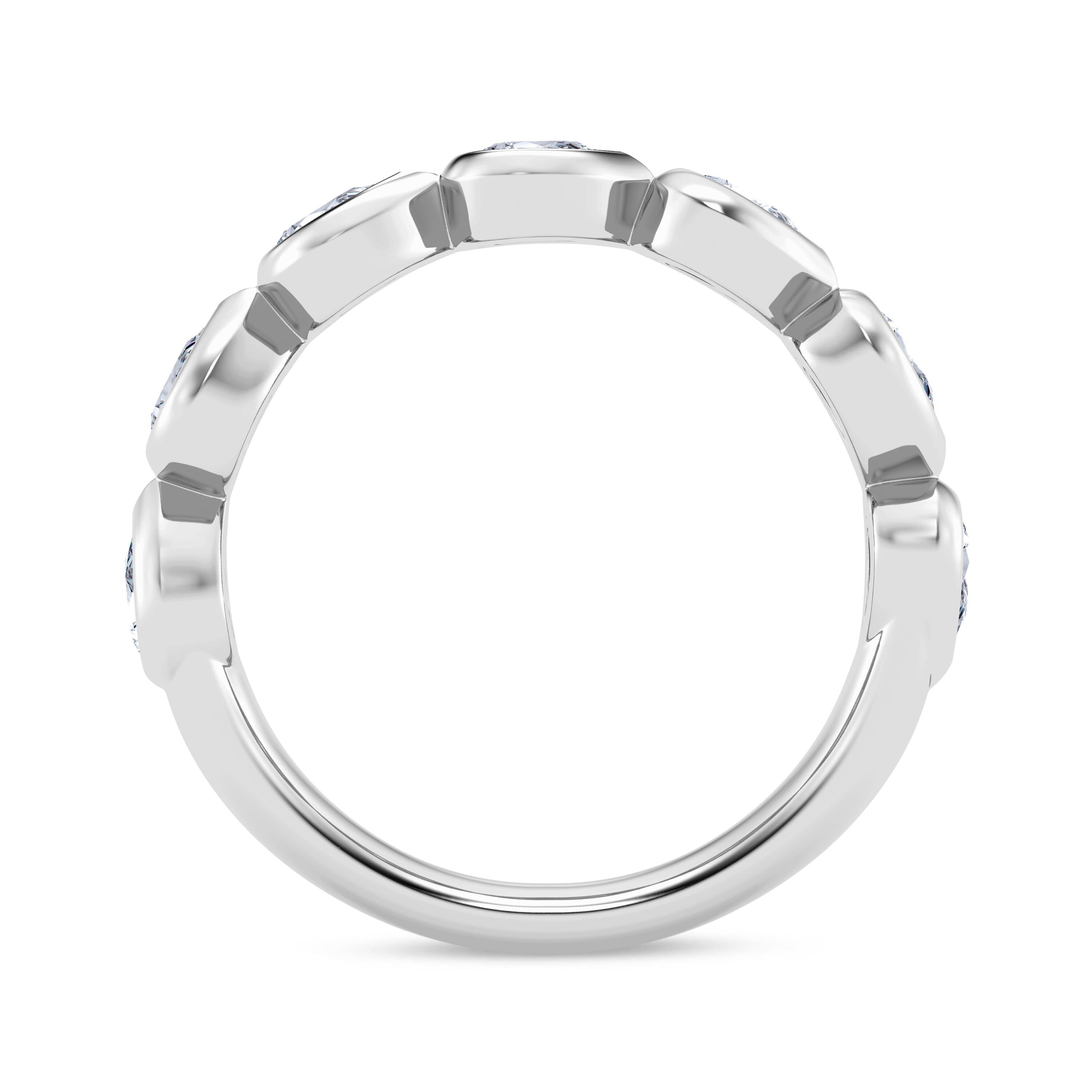 East-West Pear-Shaped Diamond Bezel Band