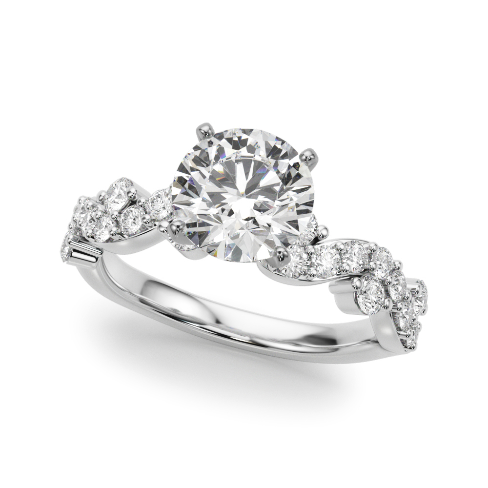 Geraldine Curved Pave Engagement Ring