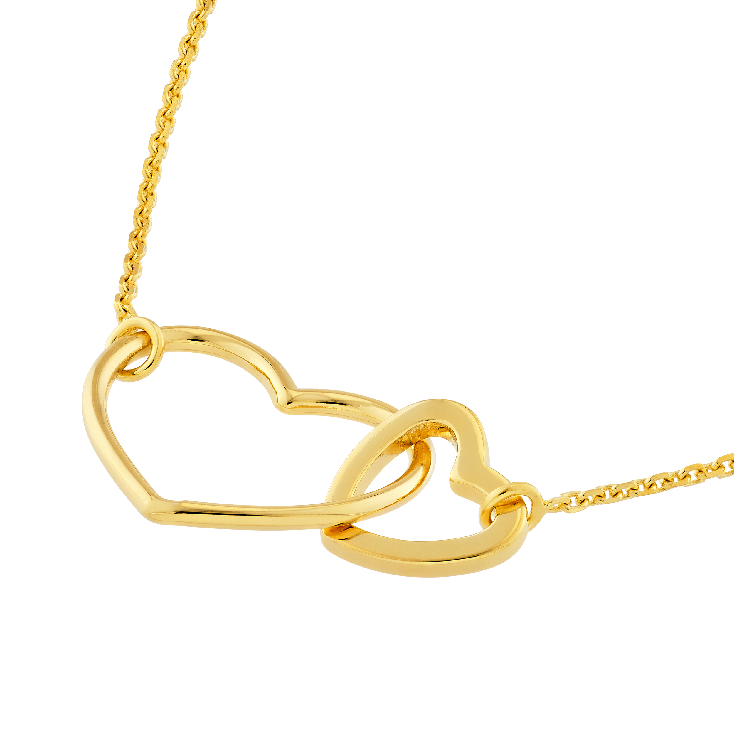 Interlocking Gold Heart Necklace