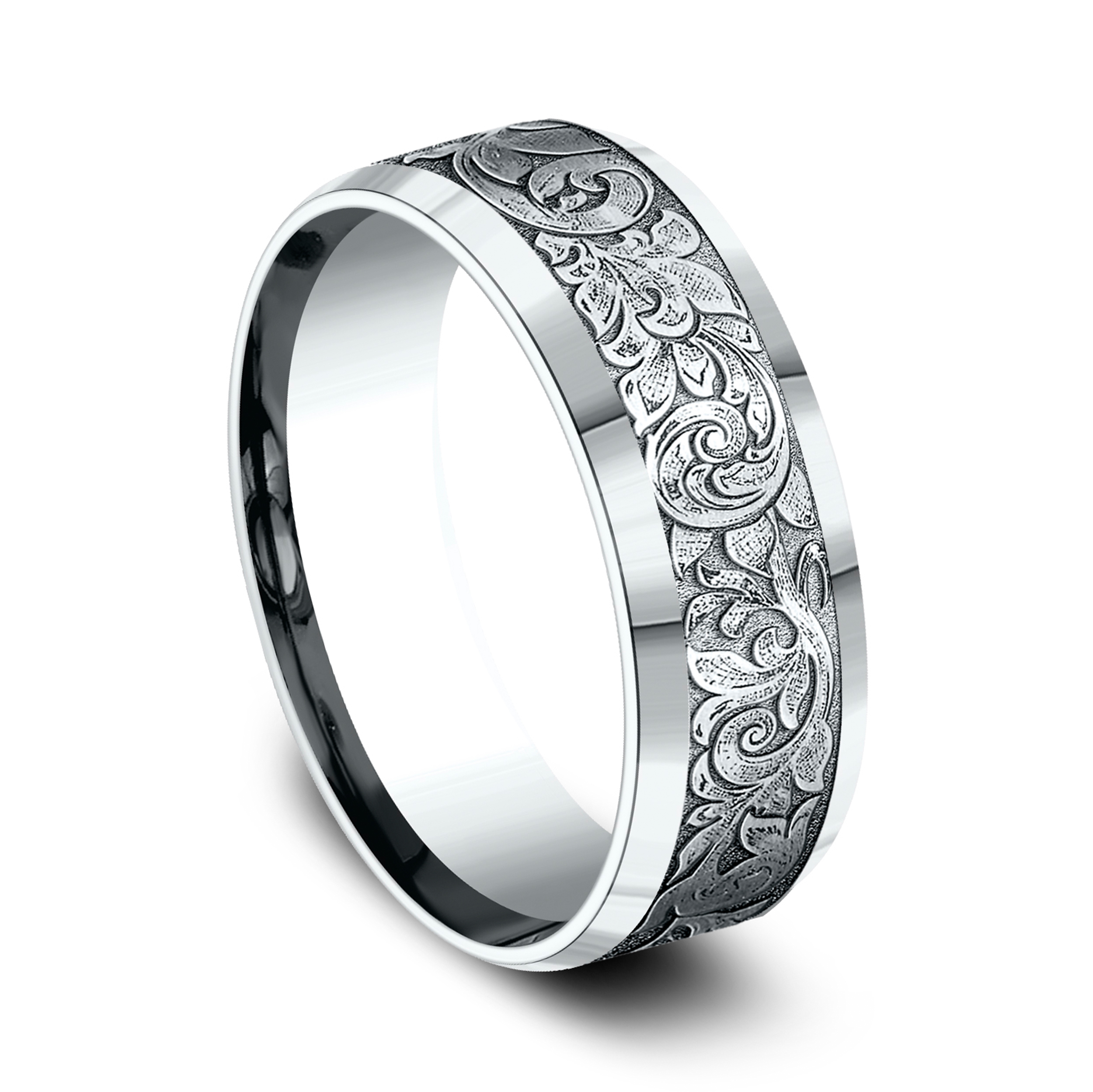 Valentura Floral Scroll Comfort-Fit Band (7.5mm)