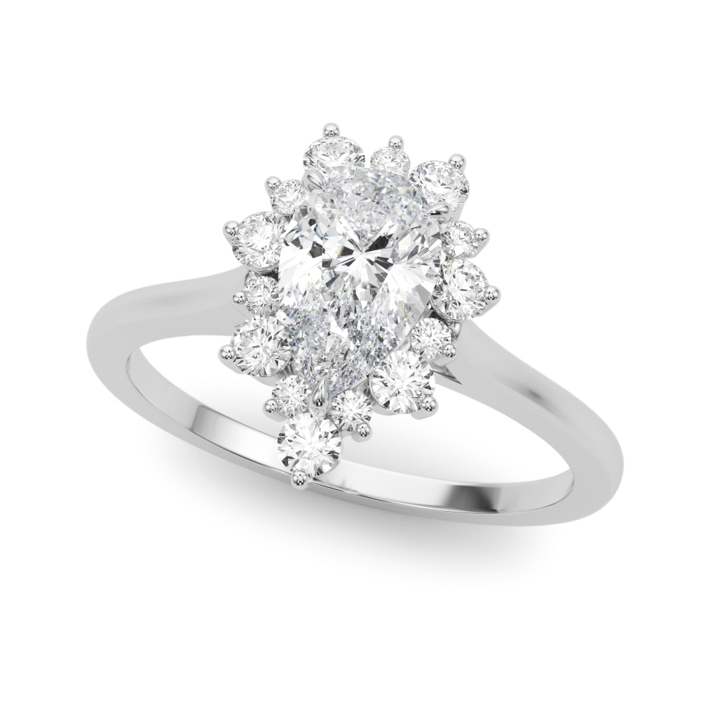 Antoinette Pear Shaped Halo Engagement Ring