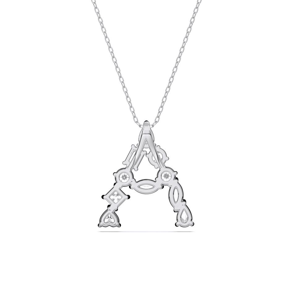 Mixed Shape Lab Diamond A Initial Pendant