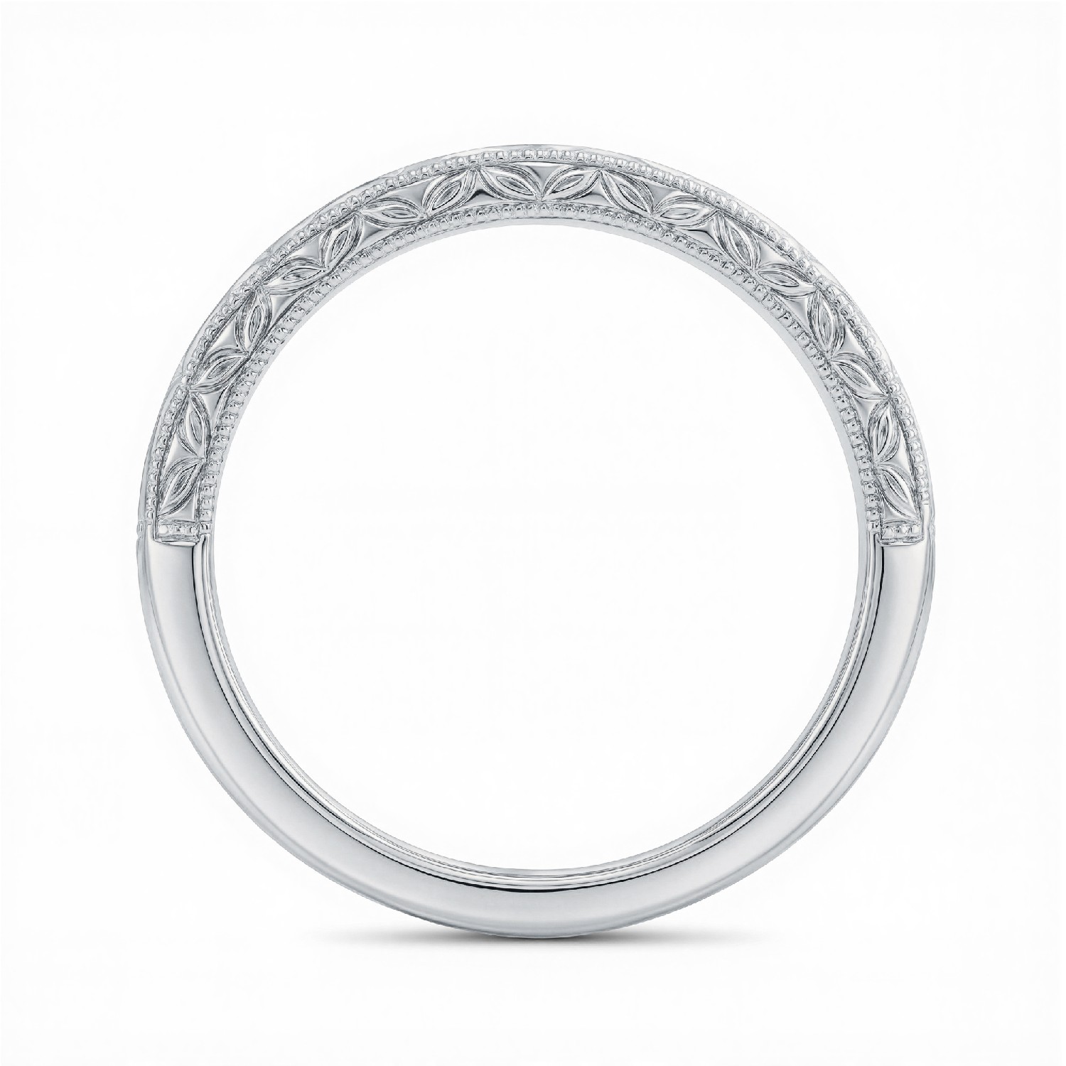 Petal Engraved Milgrain Band