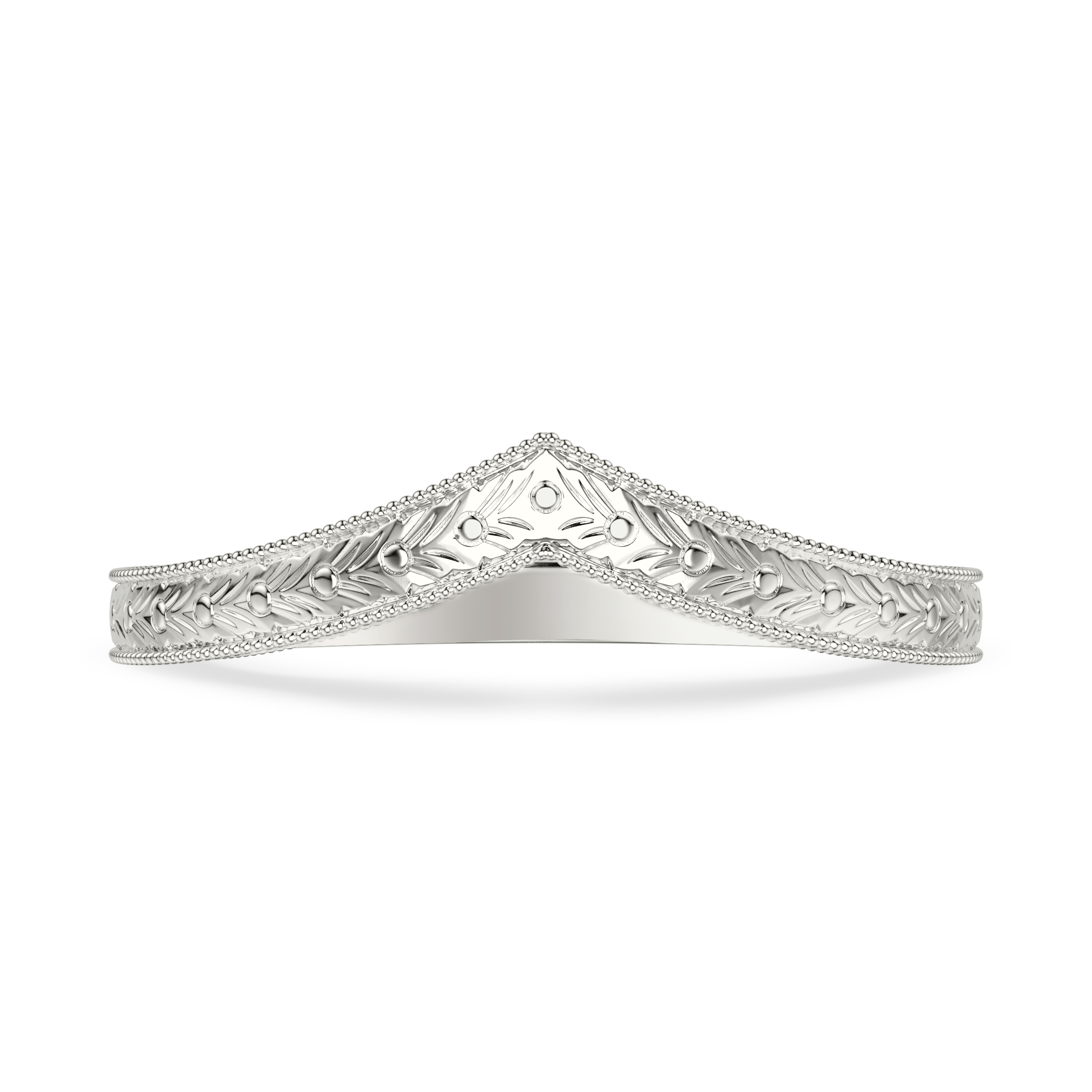 Bellavere Vintage Engraved Chevron Wedding Band