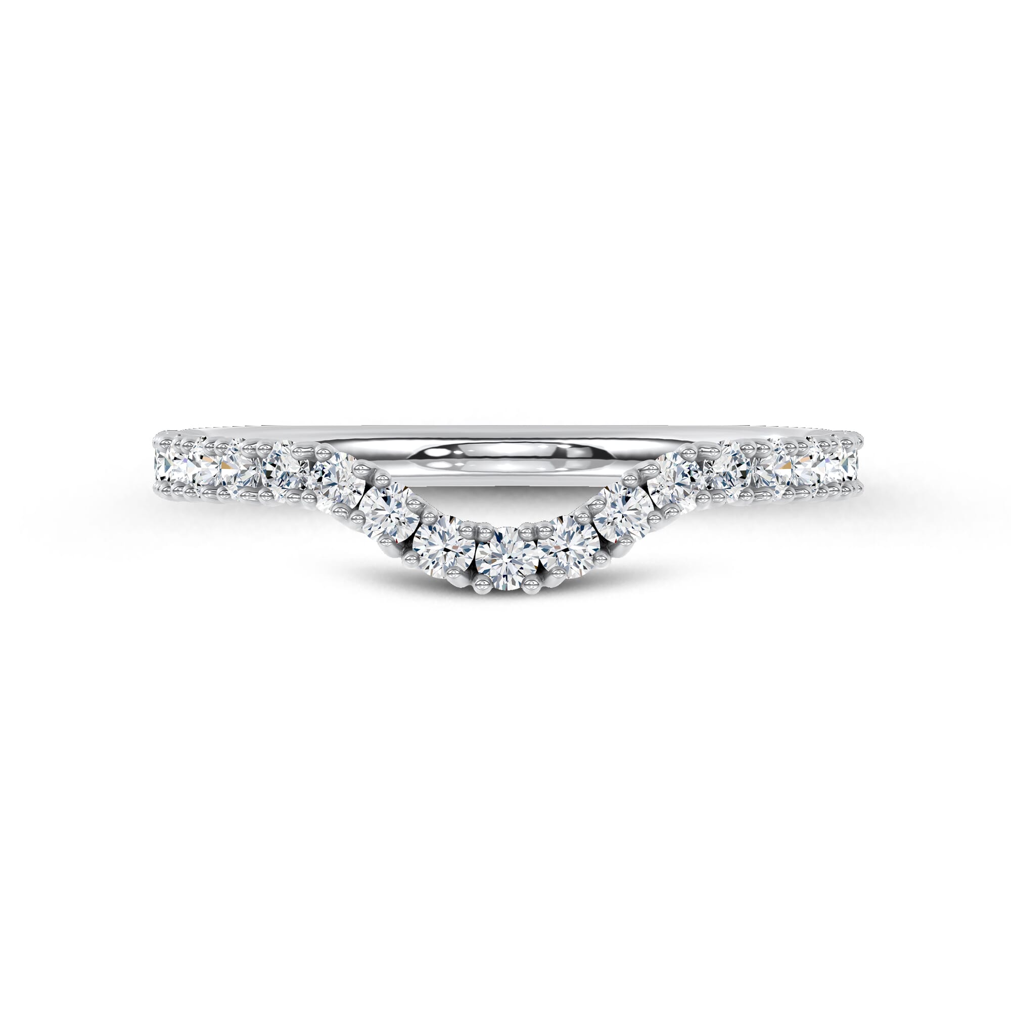 Sculpted CProng Contoured Pave Band by Christian Siriano