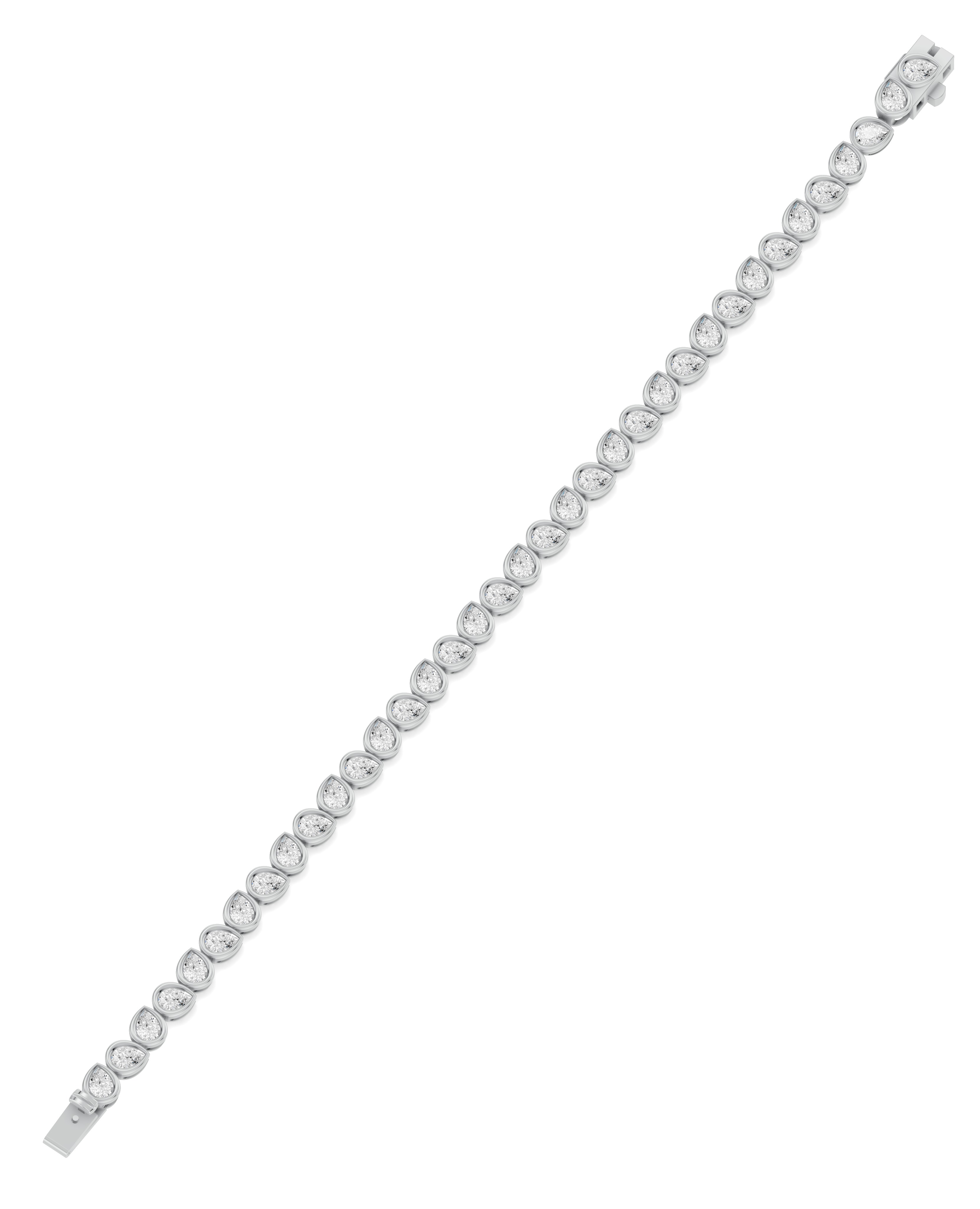 Dimensional Bezel Pear Diamond Tennis Bracelet