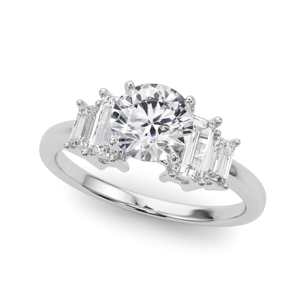 Pearlessa Modern Baguette Diamond Engagement Ring