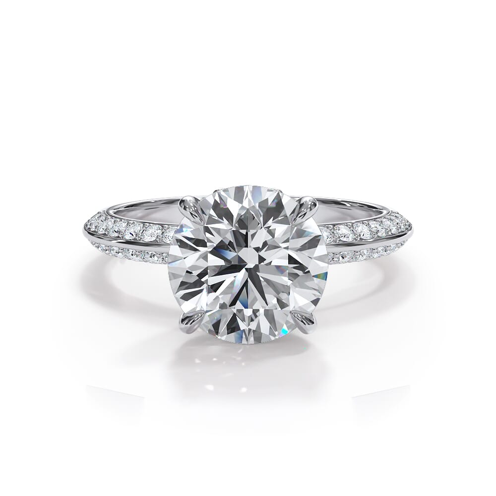 Bellora Knife-Edge Pave Engagement Ring