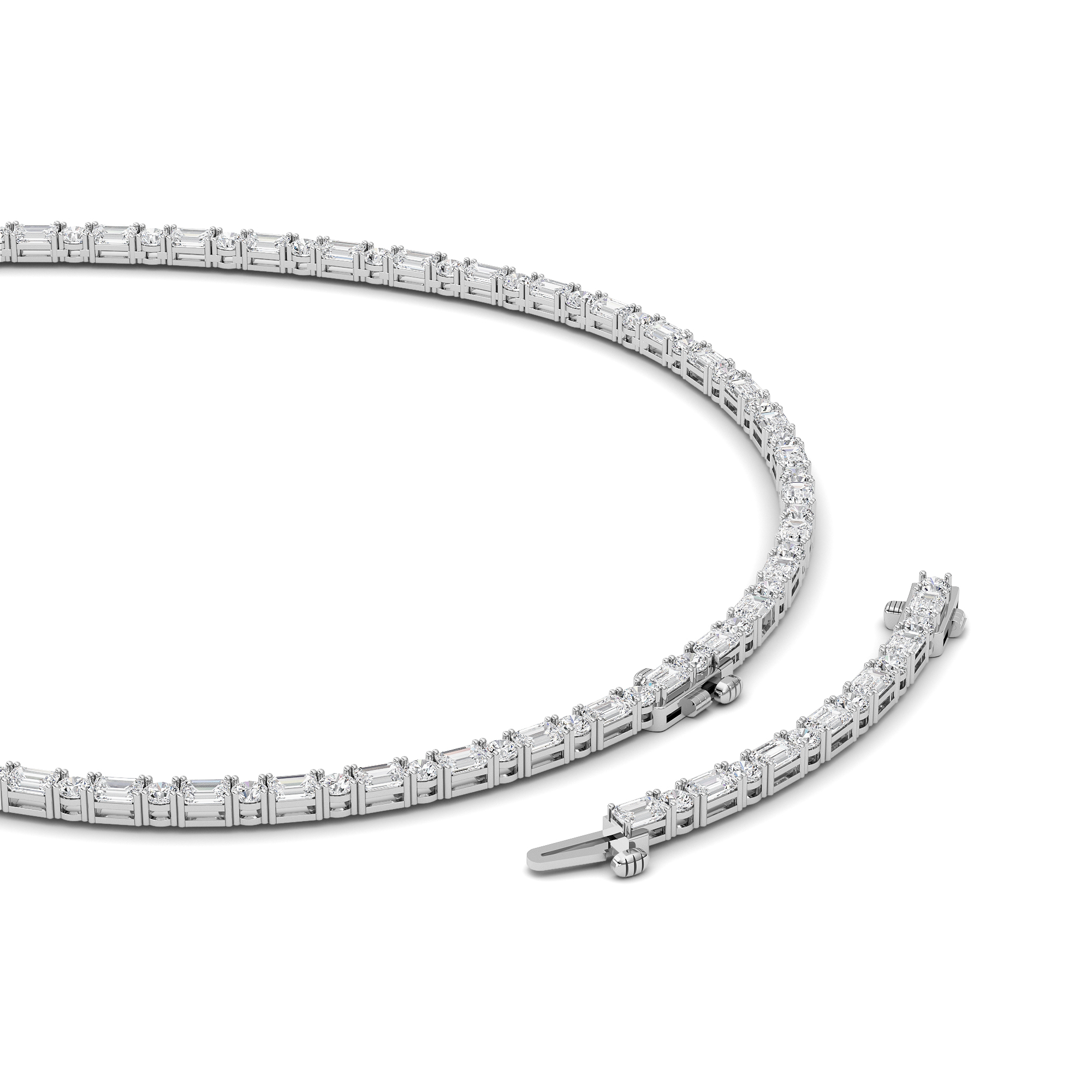 Adjustable Round & Emerald-Cut Lab Diamond Lariat Necklace (28.00 ct. tw.)