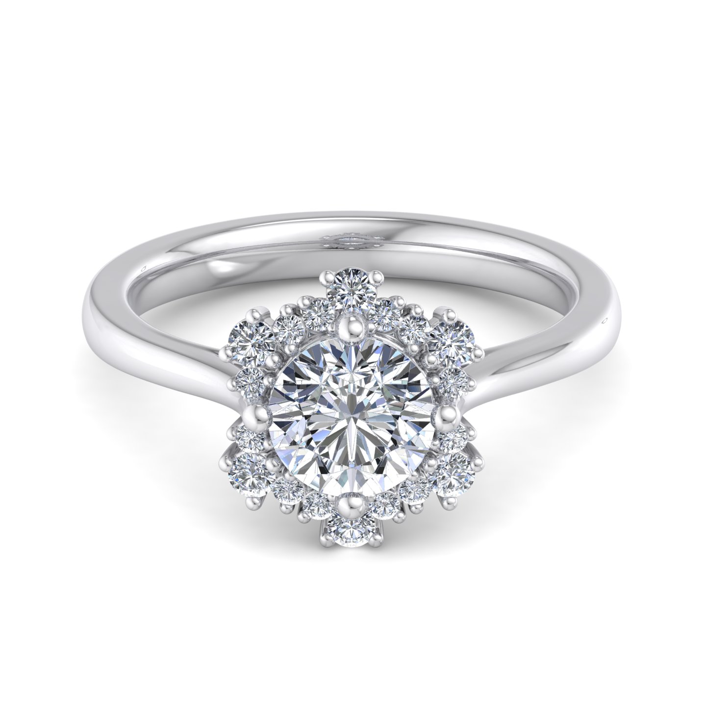Stella Snowflake Halo Engagement Ring