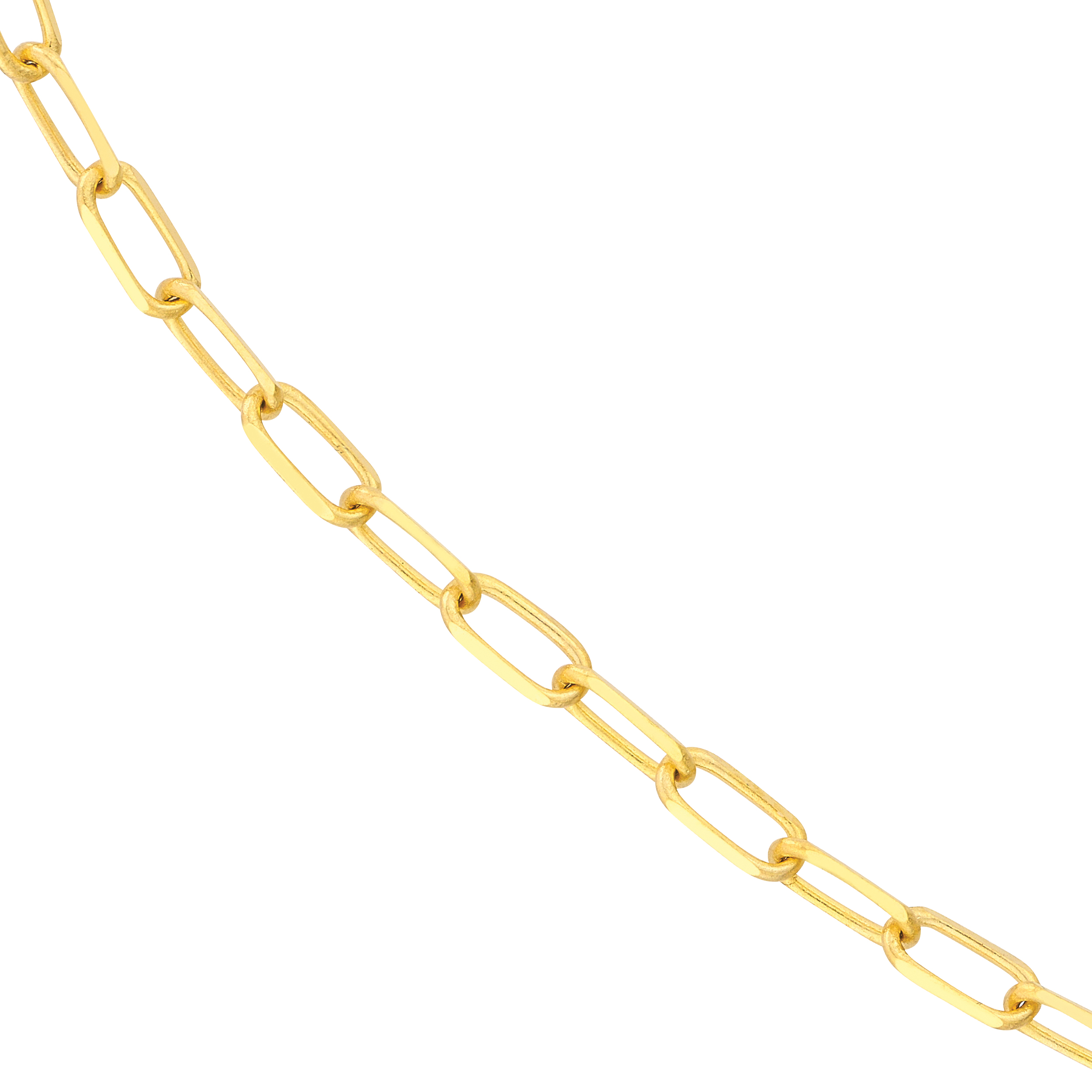Paper Clip Chain Gold Necklace (1.95mm, 16 inches)