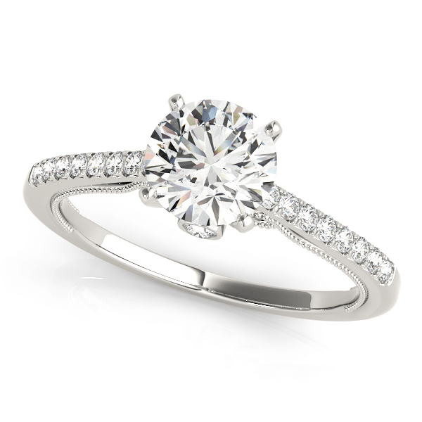 Emme Vintage Inspired Pave Diamond Engagement Ring