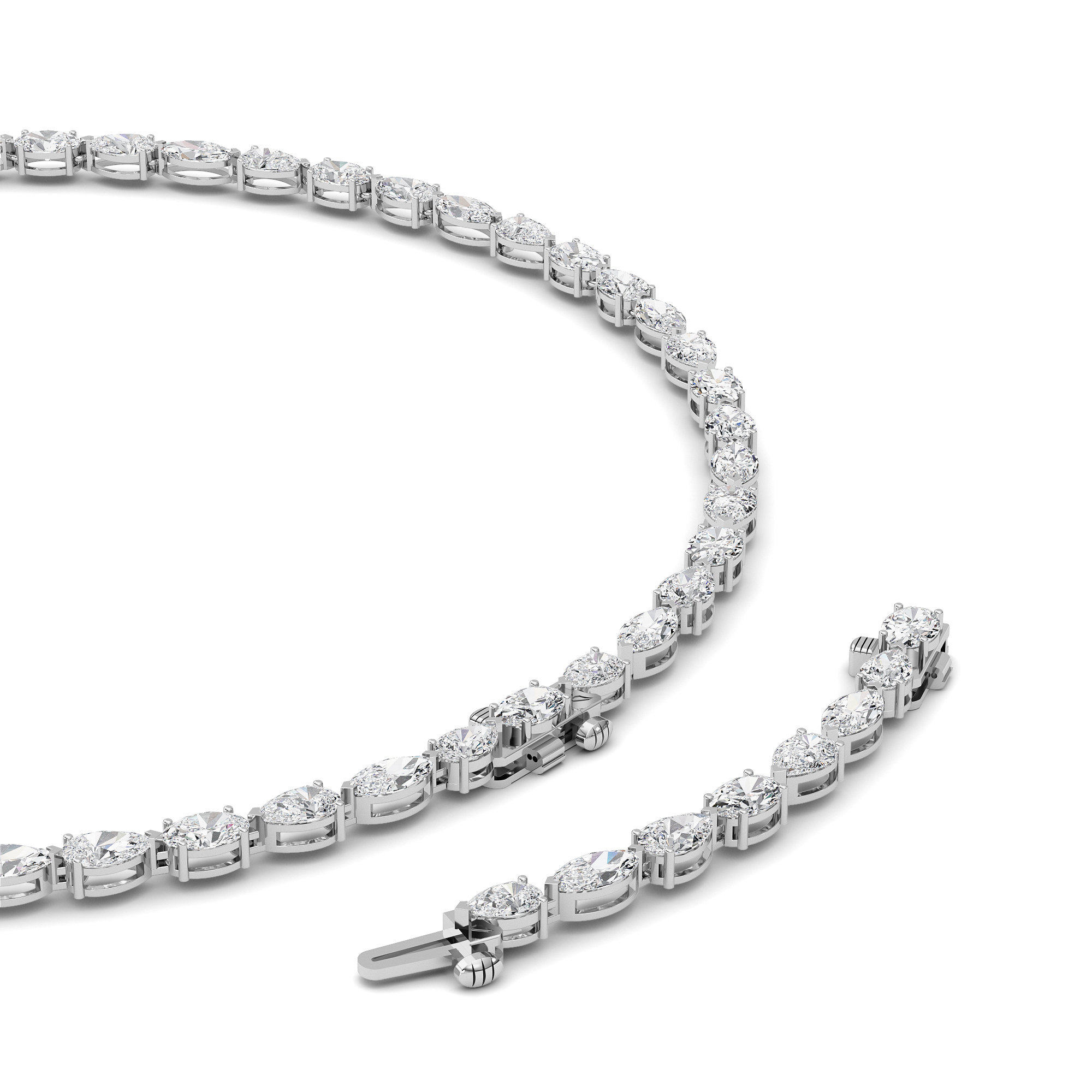 Adjustable Mixed-Shape Lab Diamond Eternity Necklace (25.00 ct. tw.)
