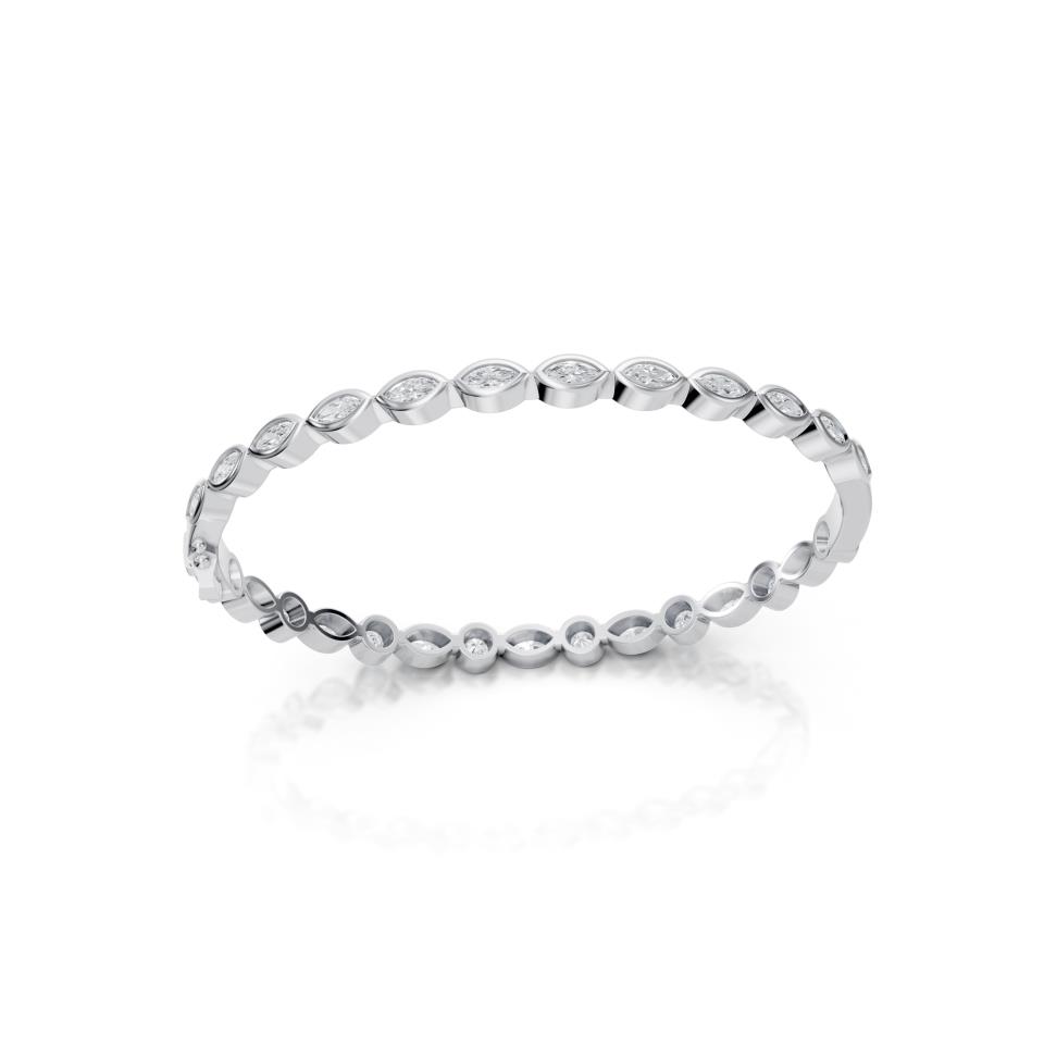 Reversible Marquise & Round Diamond Bangle Bracelet
