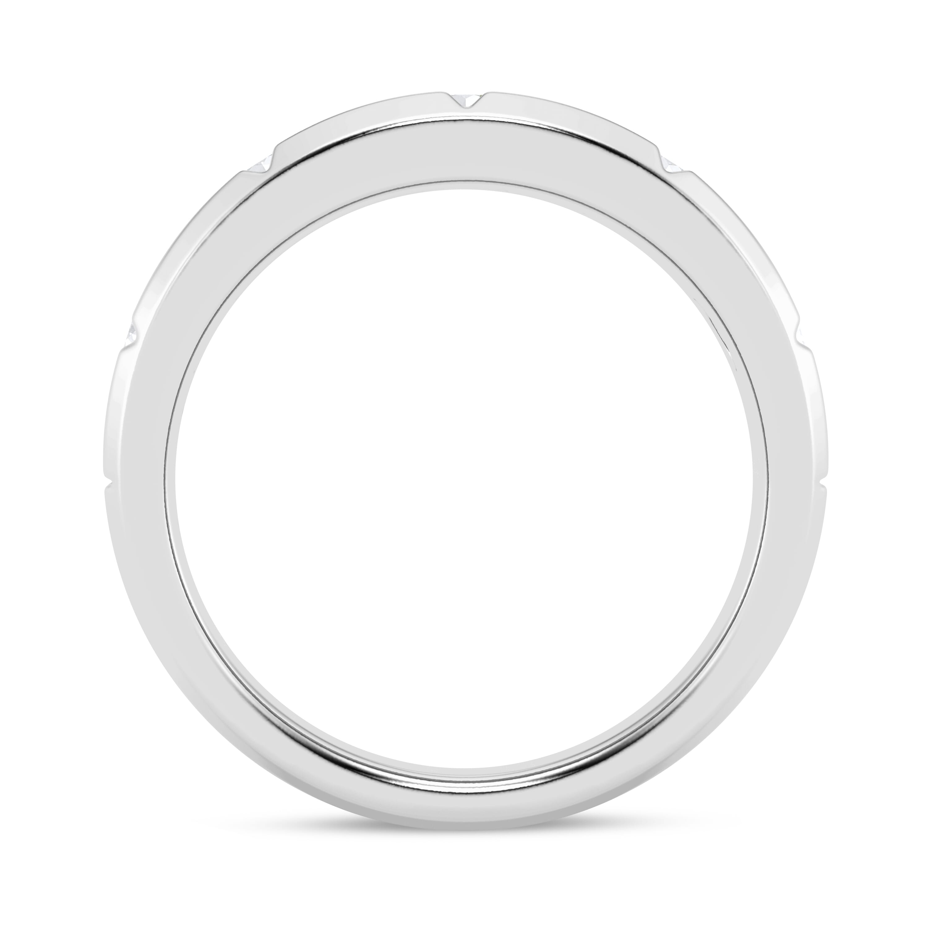 Grooved Tapered Diamond Band (7mm)