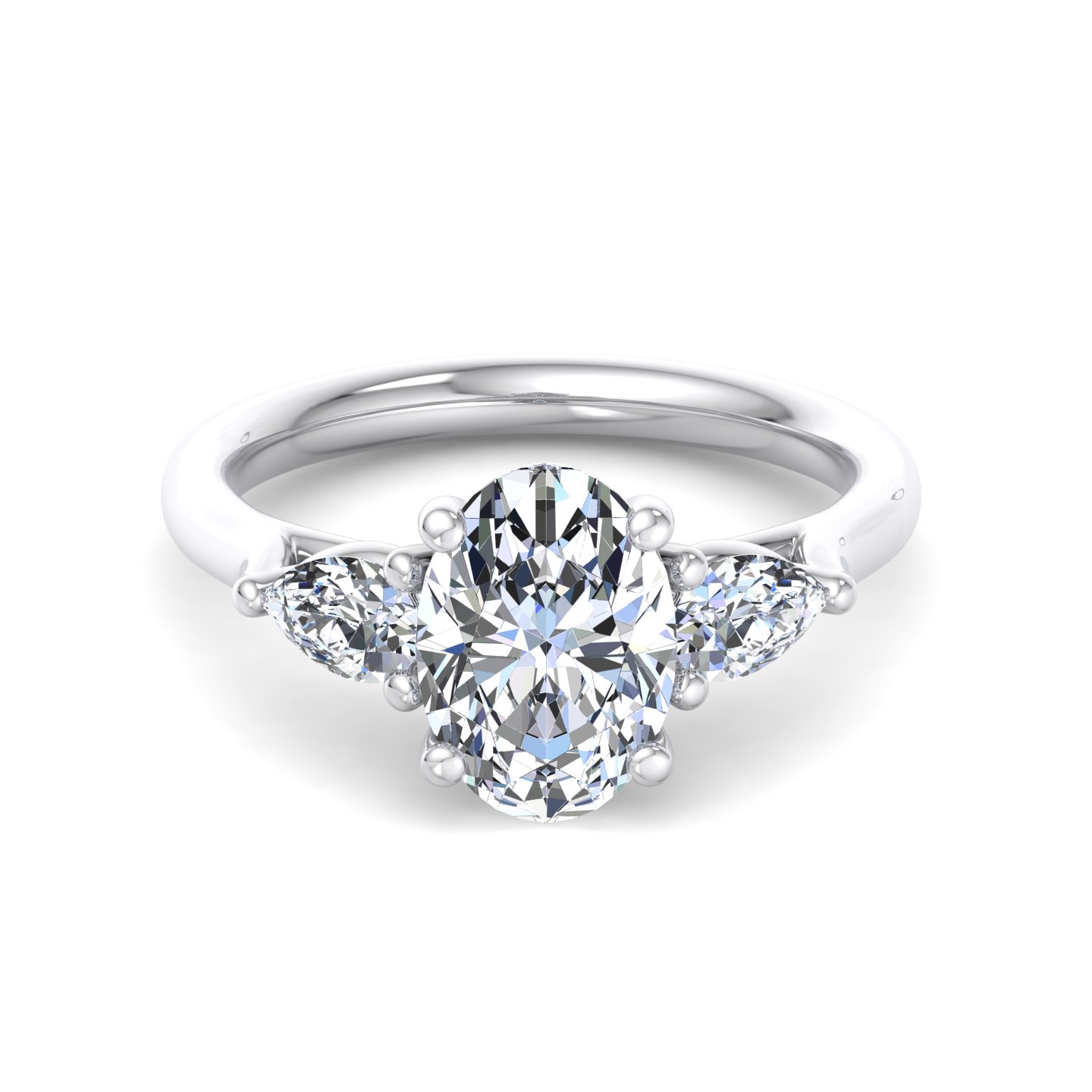 Alia Classic Pear Three-Stone Engagement Ring
