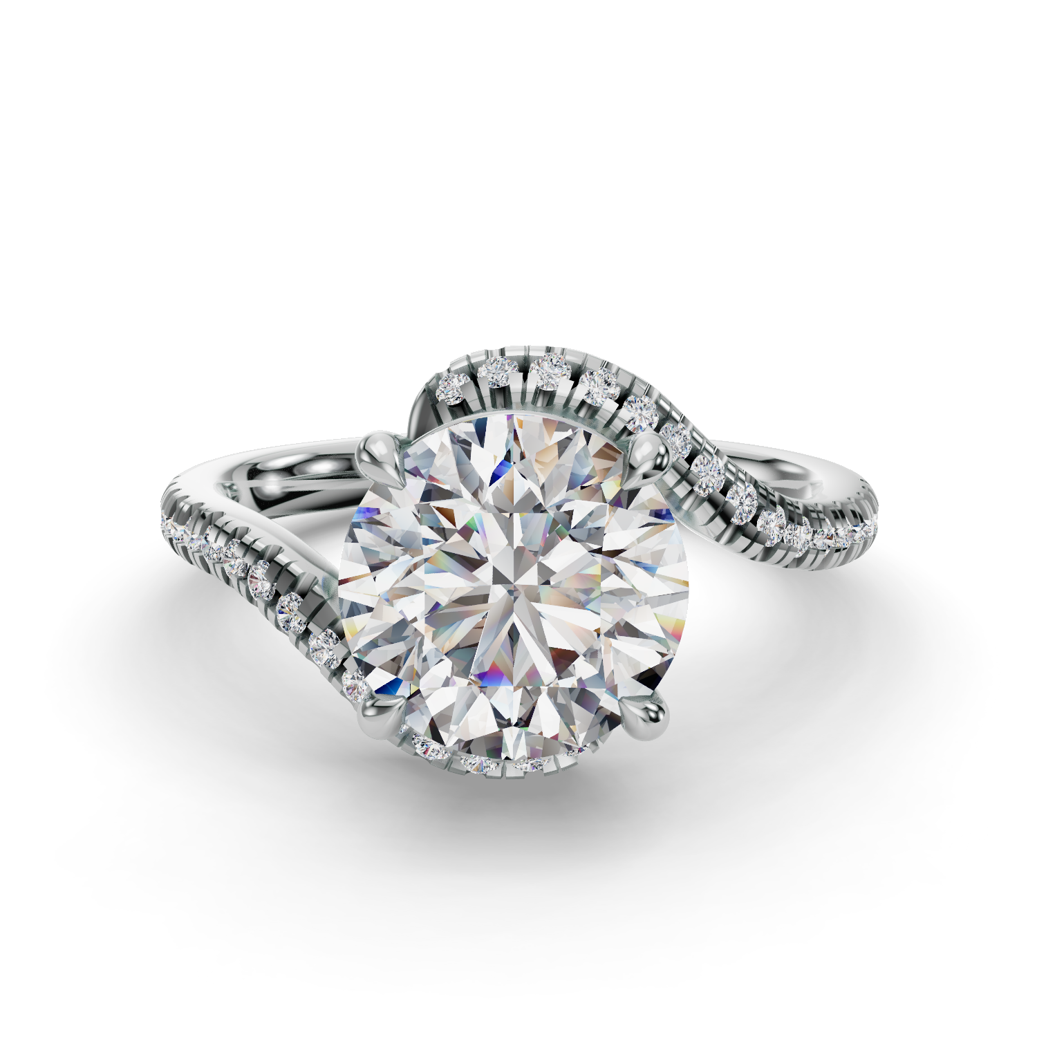 Spira Pave Spiral Engagement Ring