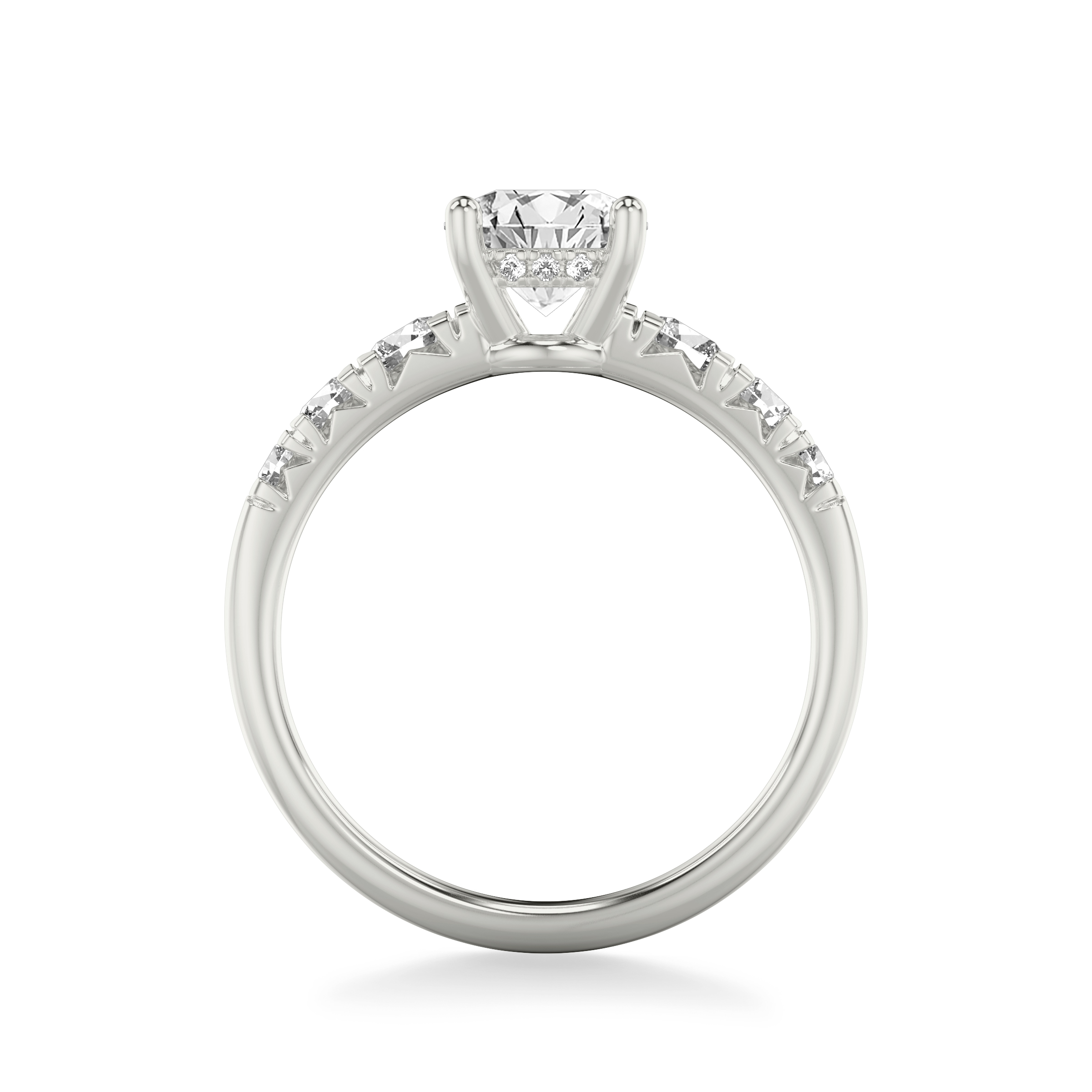 Cressida North-South Hidden Halo Engagement Ring