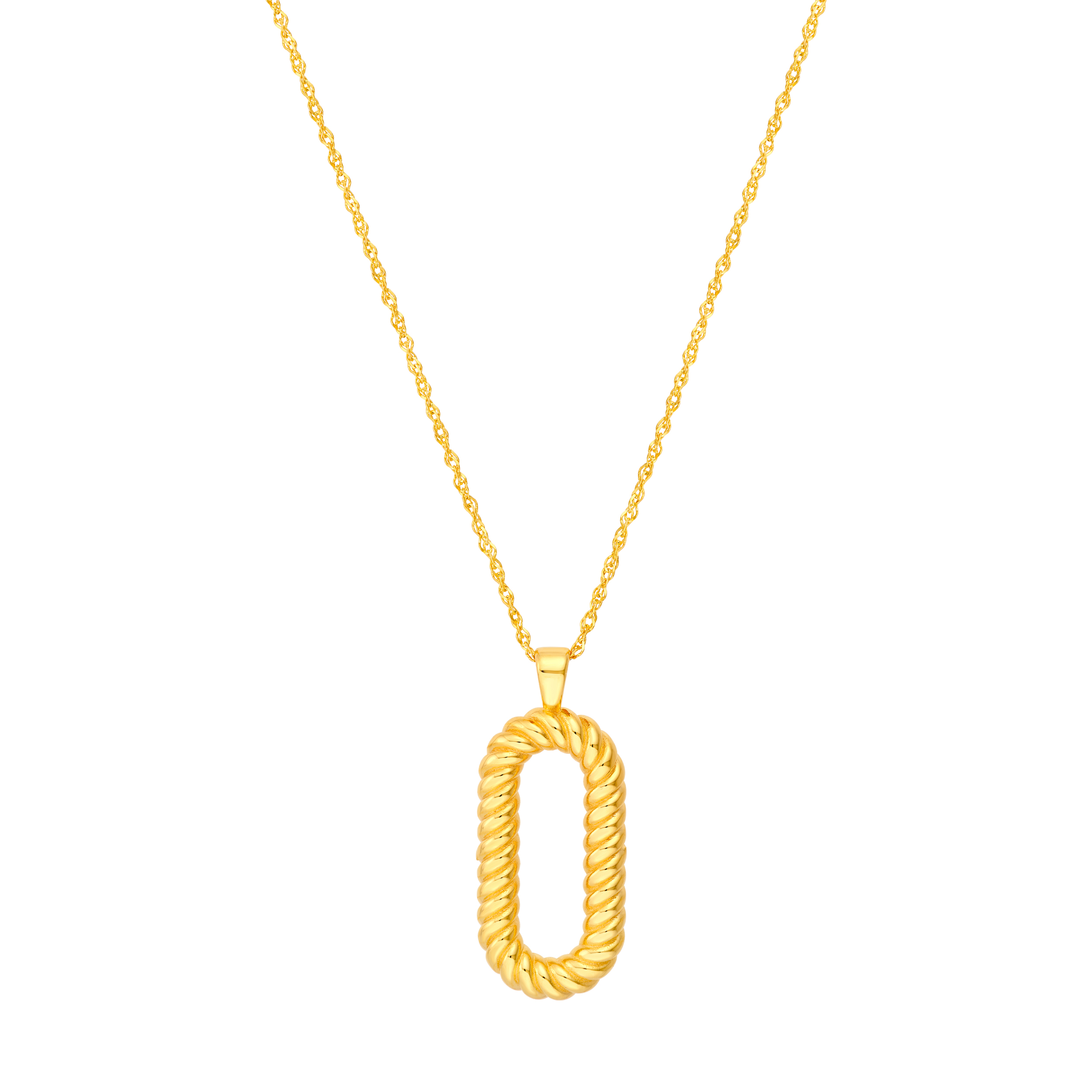 Rope Oval Gold Necklace