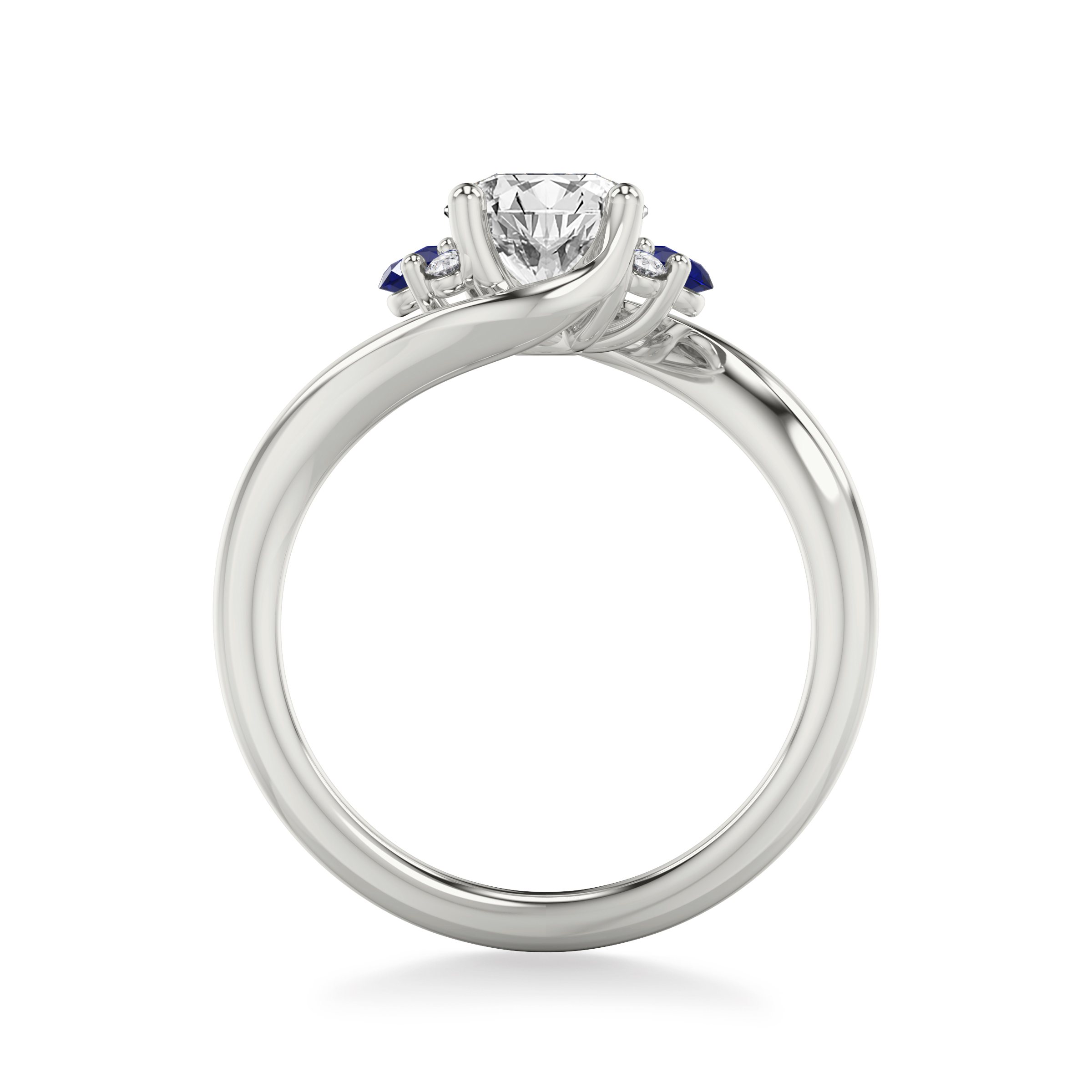 Nancy Sapphire Accent Engagement Ring
