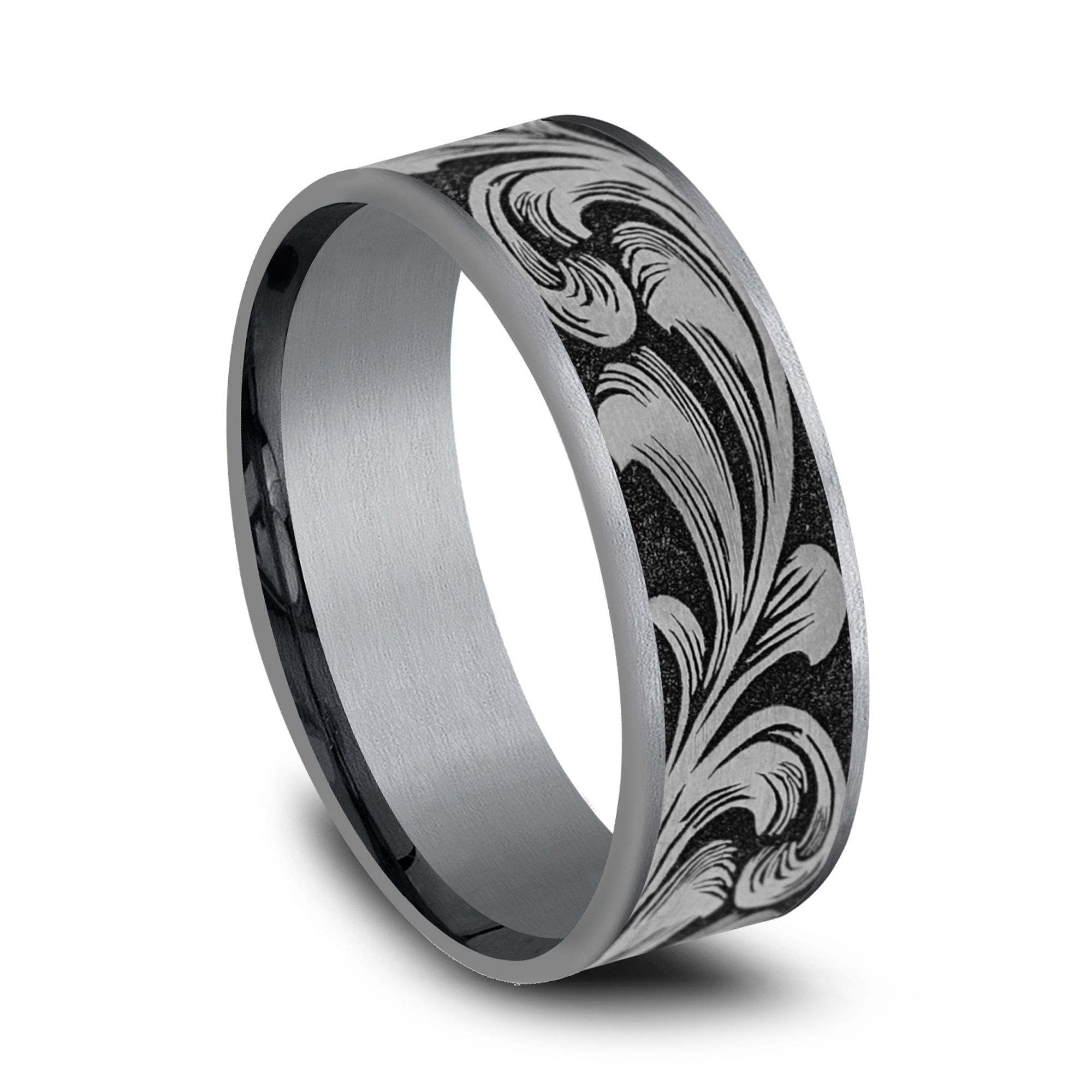 Scrollforge Engraved Two-Tone Comfort-Fit Band (7.5mm)