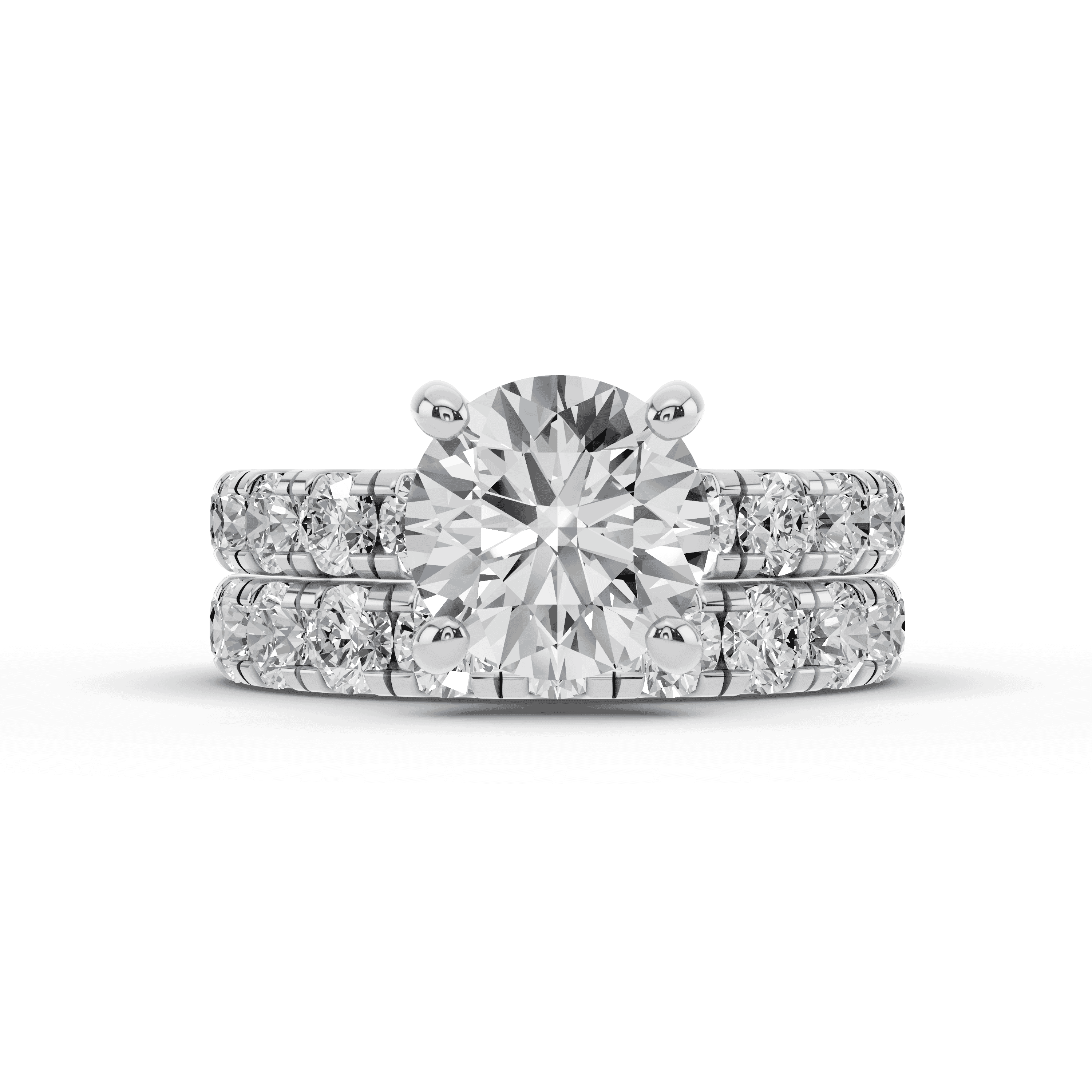 Tradition Pave Euroshank Hidden Halo Engagement Ring
