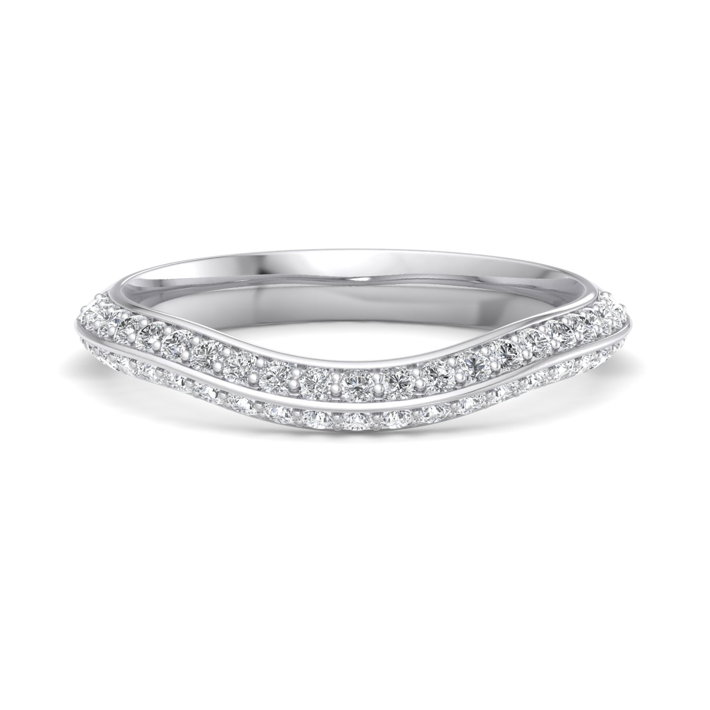 Gloria Knife-Edge Pave Band