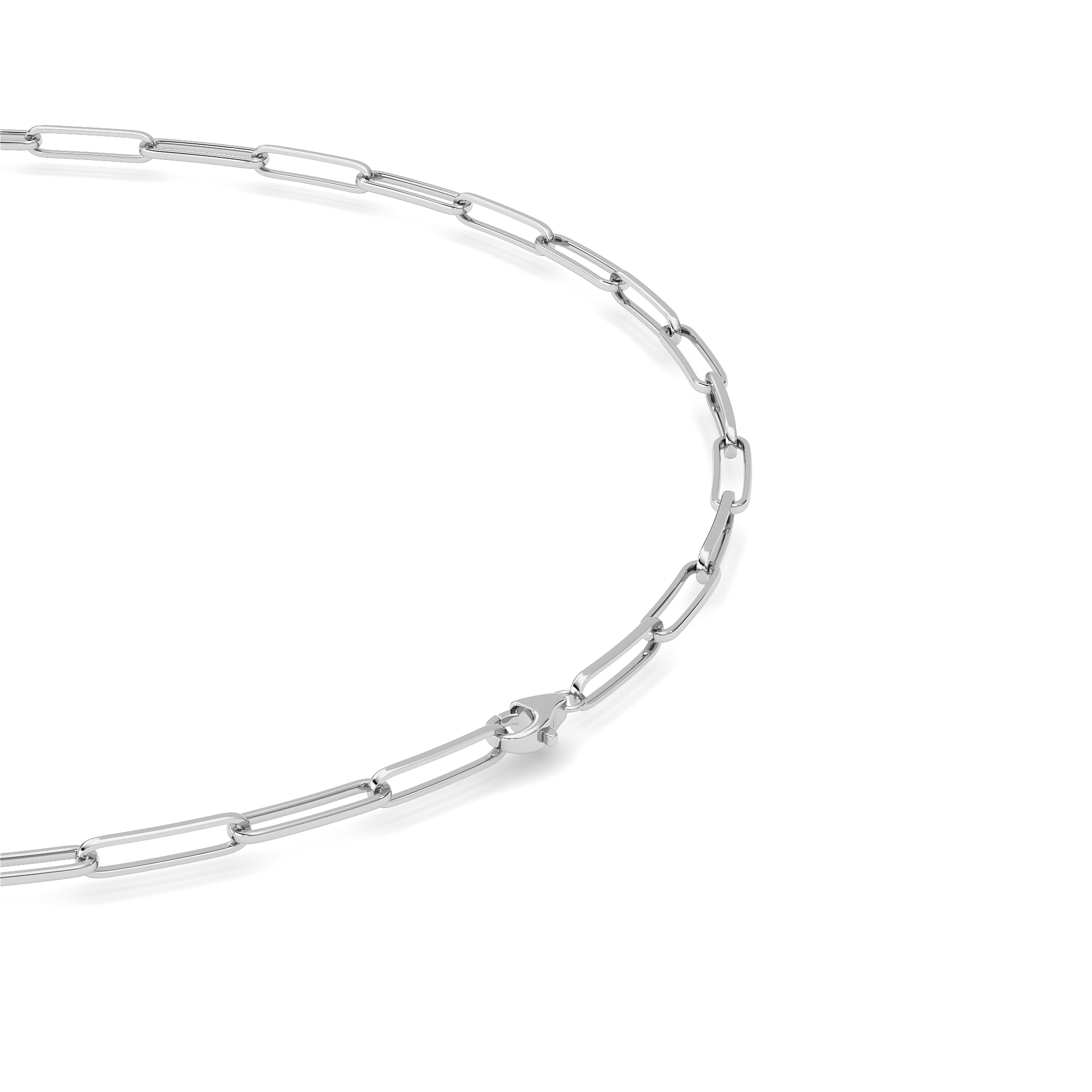 Paperclip Chain Bezel Heart Lab Diamond Necklace (4.00 ct.)