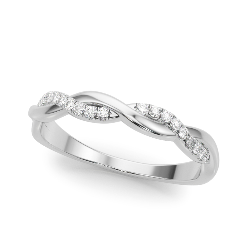 Ailee Braided Pave Diamond Wedding Band