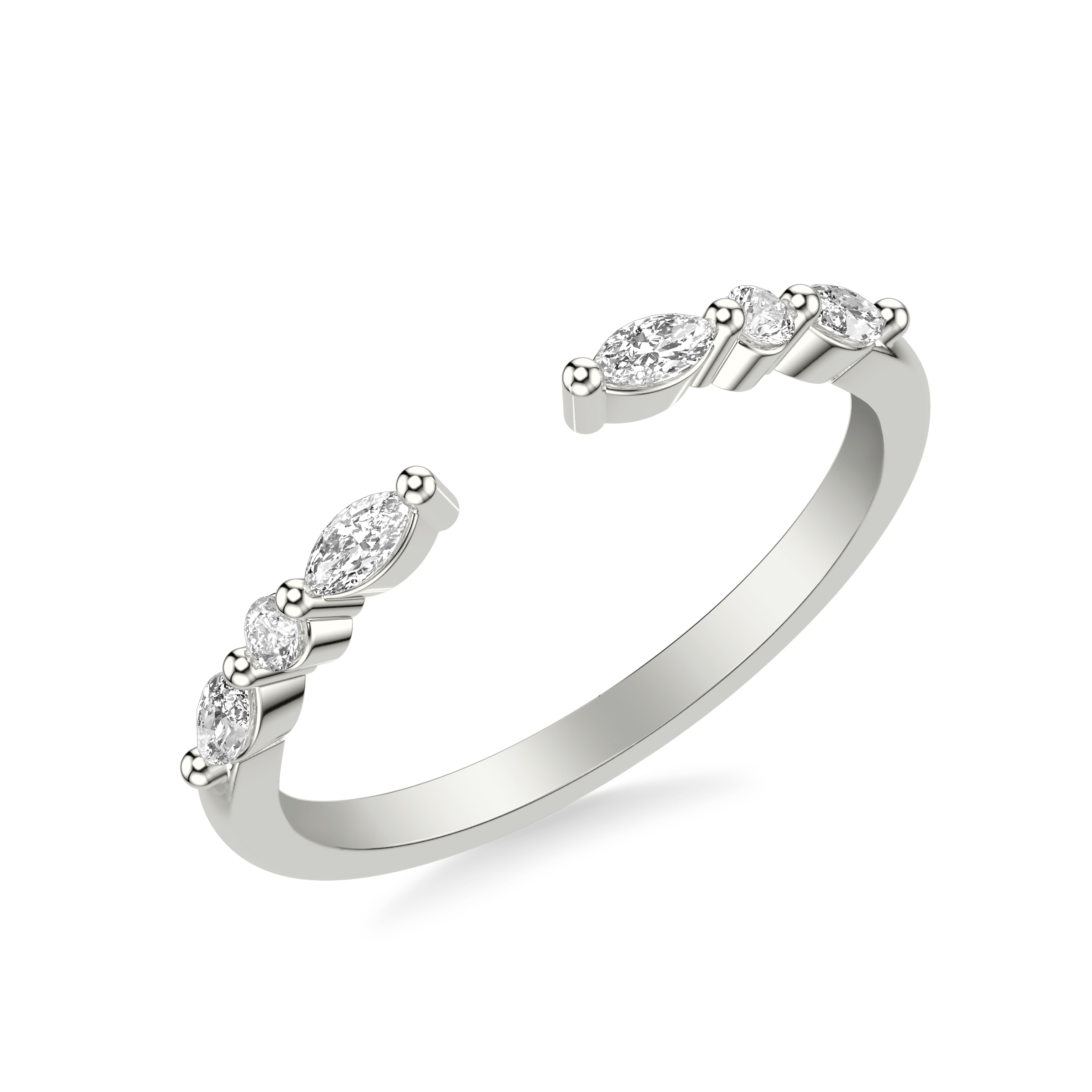 Zora Alternating Marquise and Round Diamond Open Band