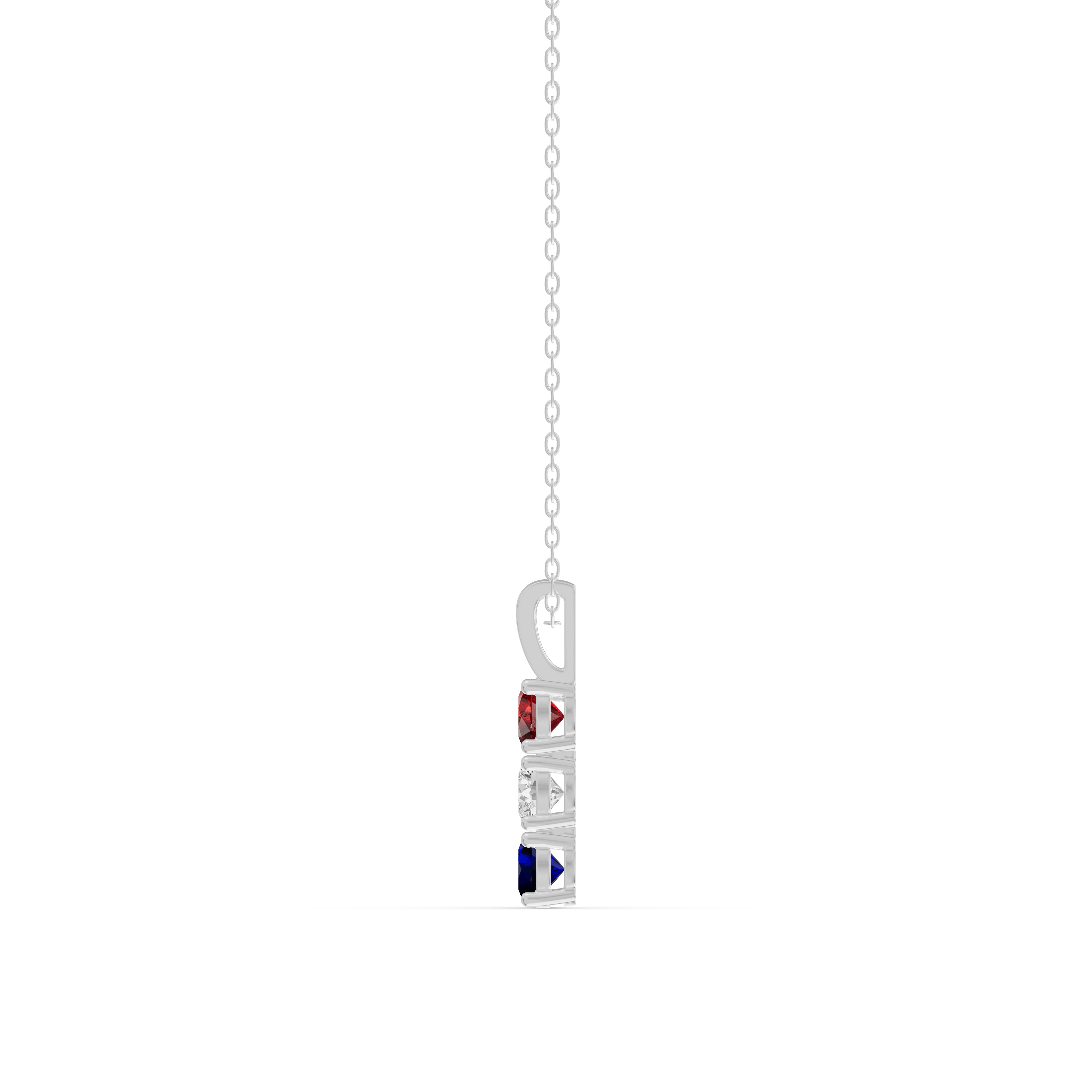Three-Stone Vertical Diamond Necklace