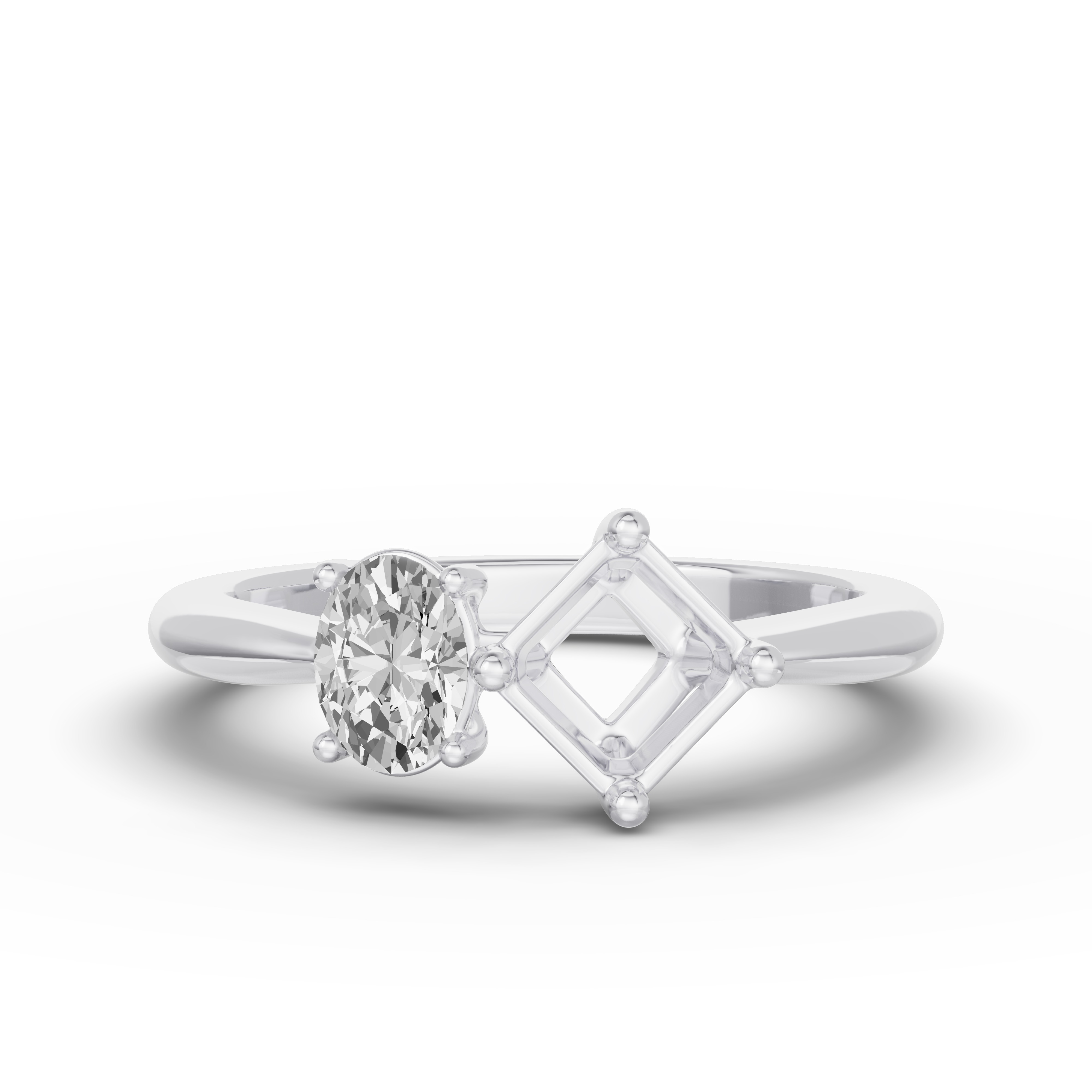 Toi Et Moi Double Oval and Asscher Lab Diamond Ring