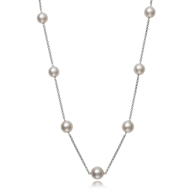 Freshwater Pearl Station Necklace (8-9mm)