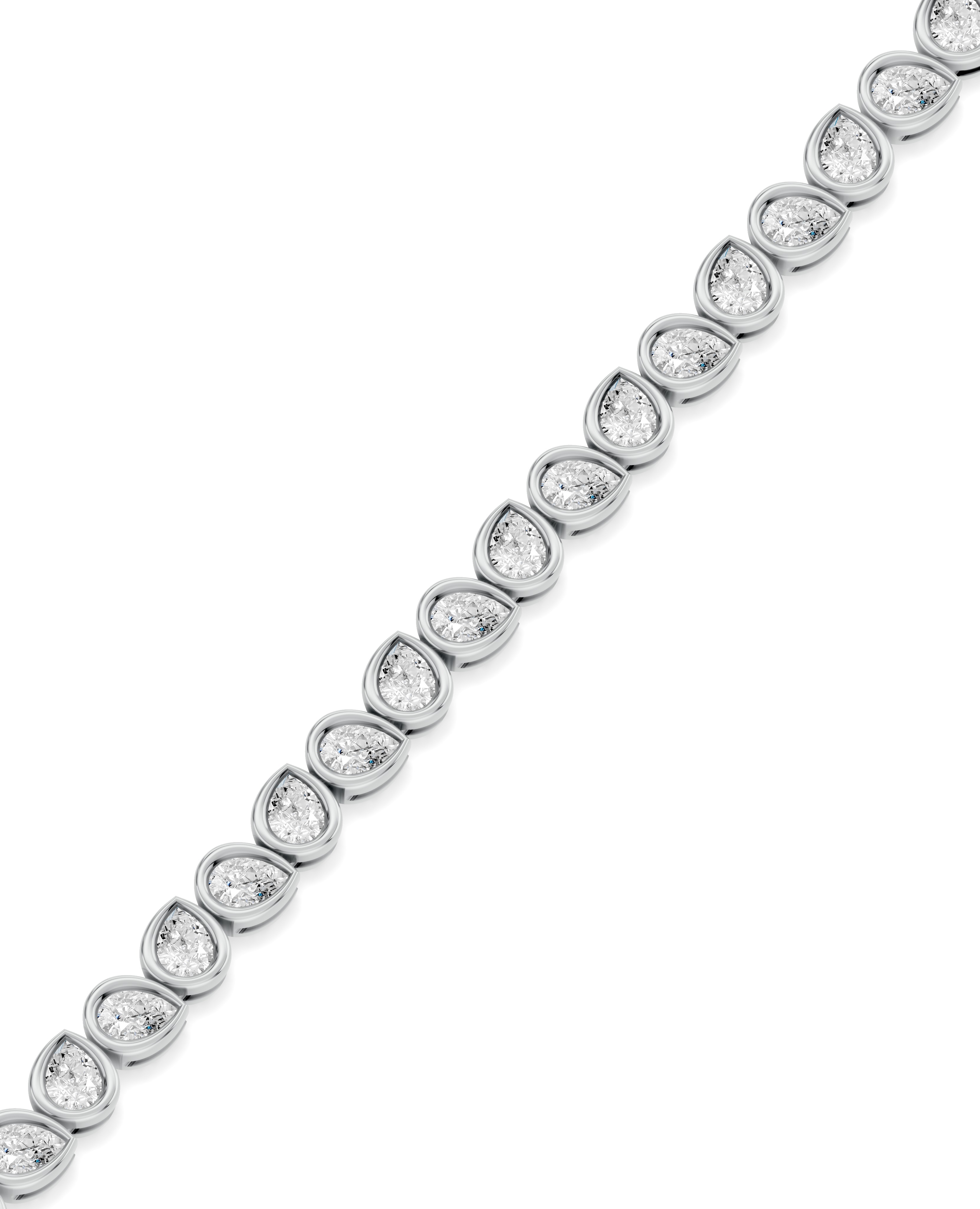 Dimensional Bezel Pear Diamond Tennis Bracelet