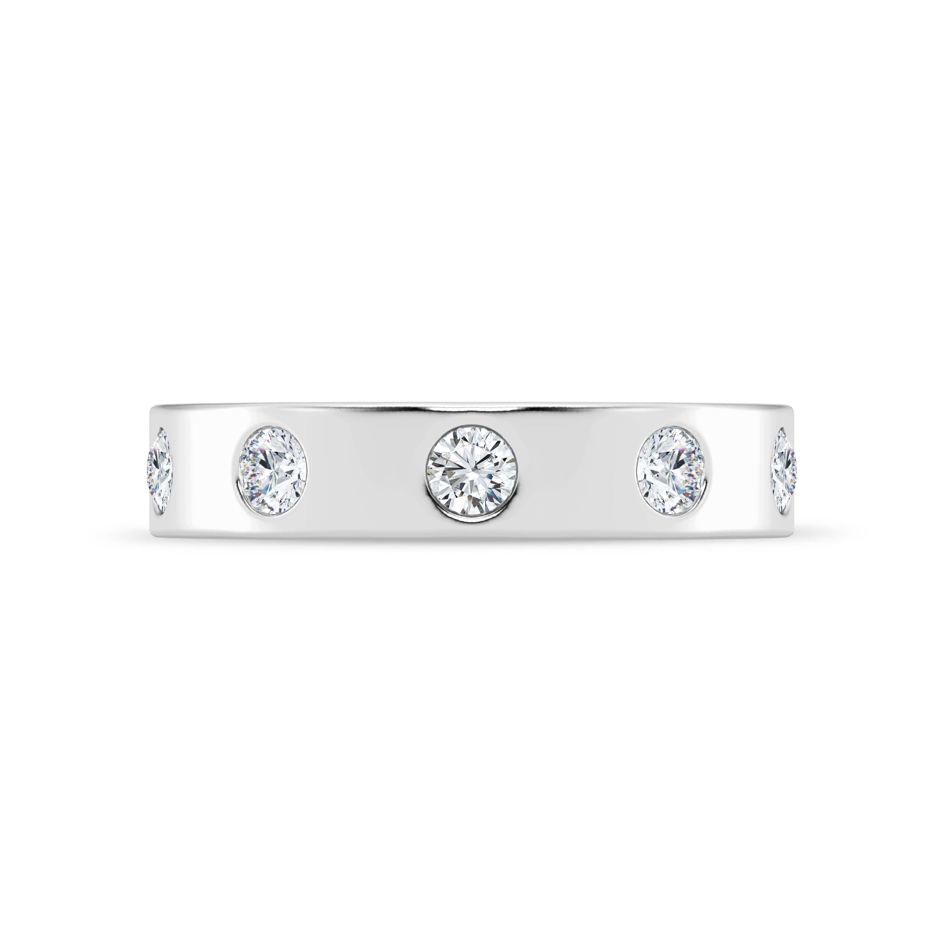 Flush Set Round Diamond Band