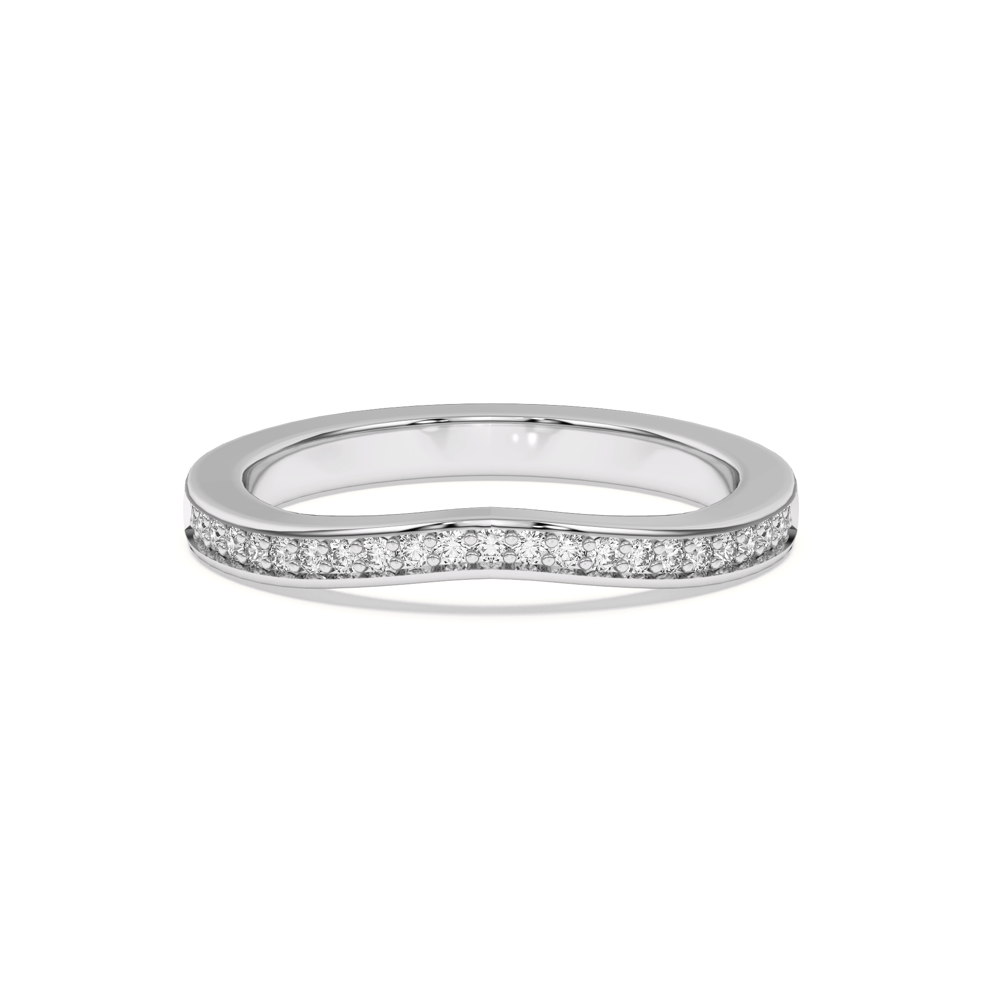Vesara Curved Channel Pave Band