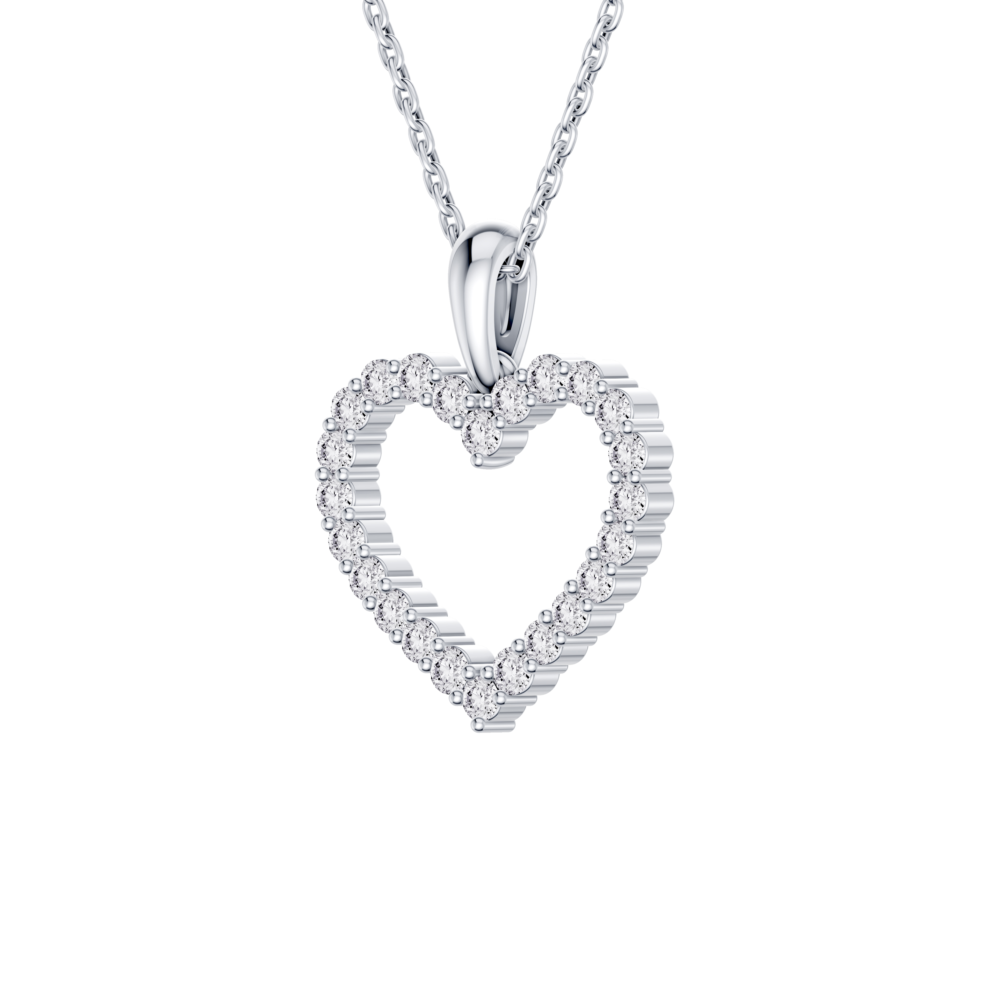 Pave Lab Diamond Heart Pendant
