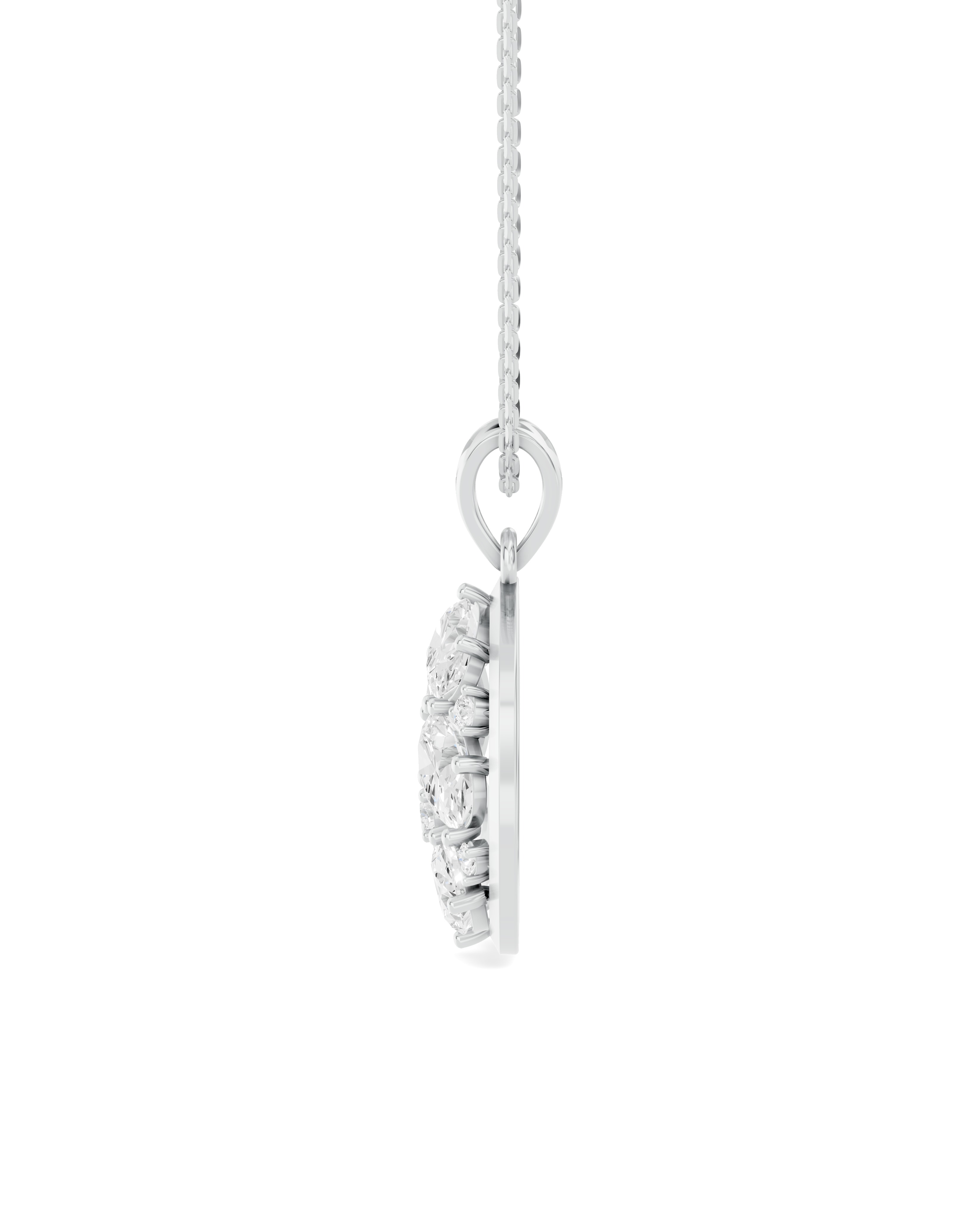 Mixed-Shape Oval Frame Lab Diamond Necklace (3.70 ct.)