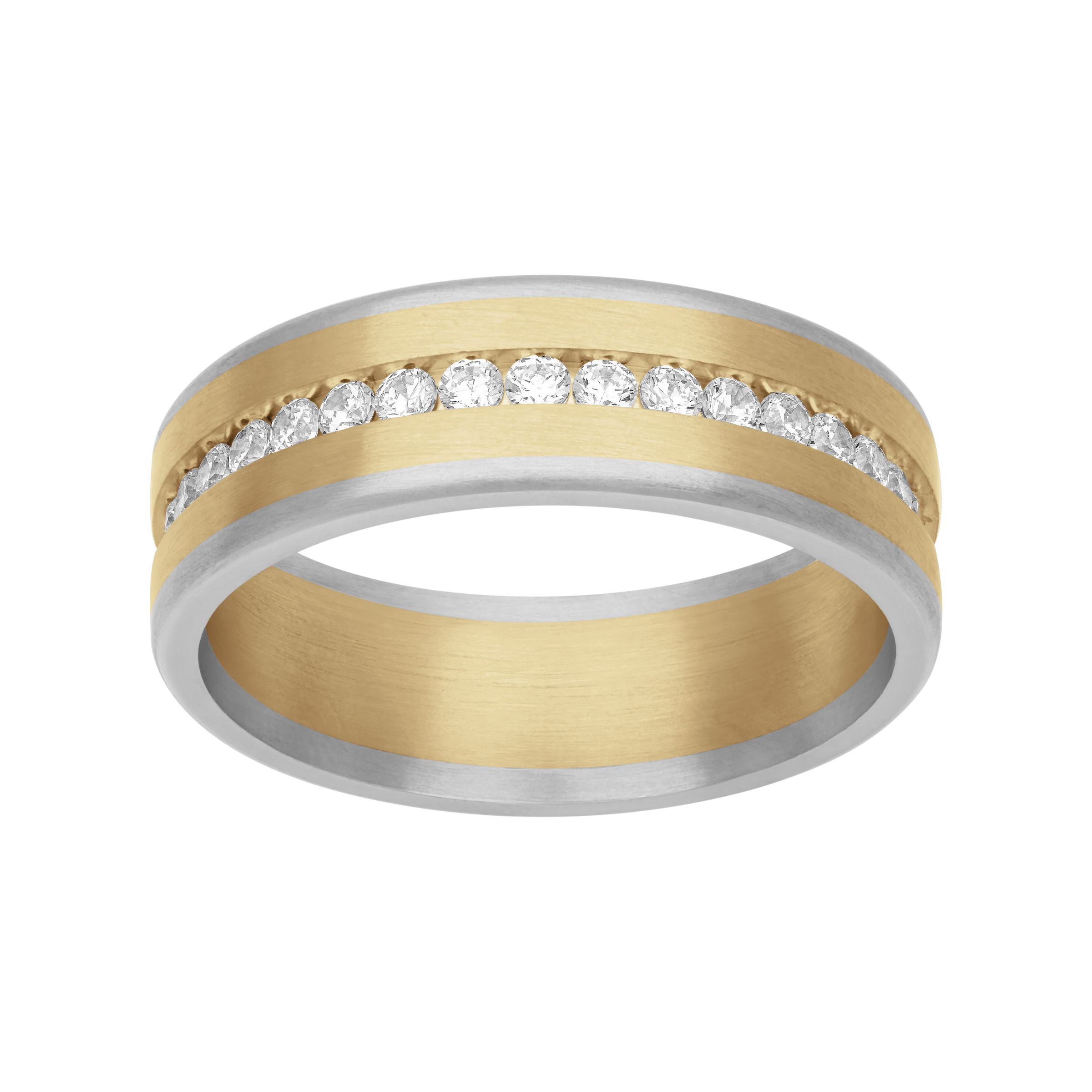 Two-Tone Diamond Eternity Fusion Band (7mm)