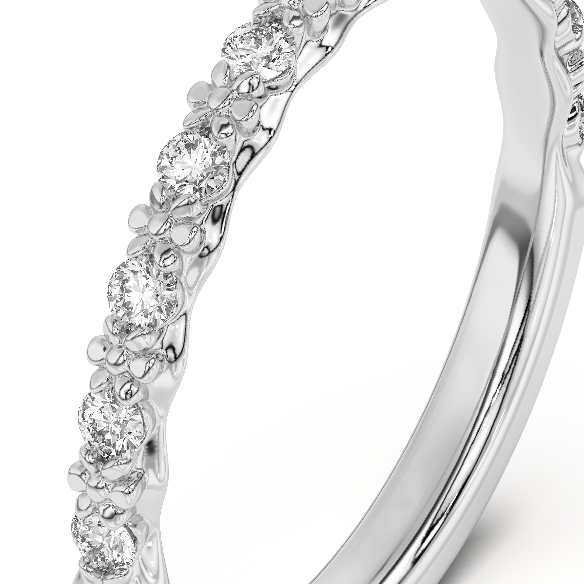 Blooming Petal Pave Band