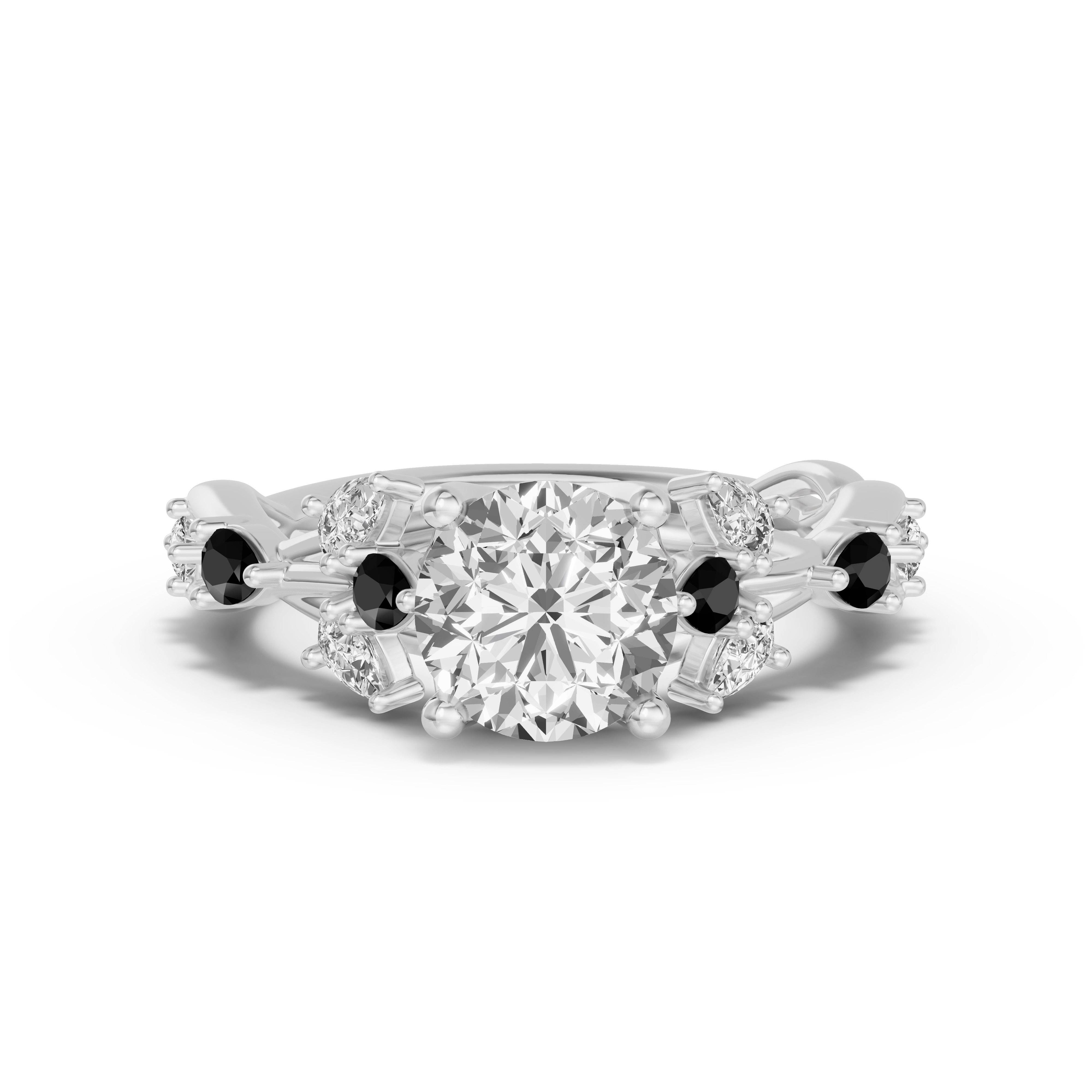 Botanical Twist Black Diamond Engagement Ring