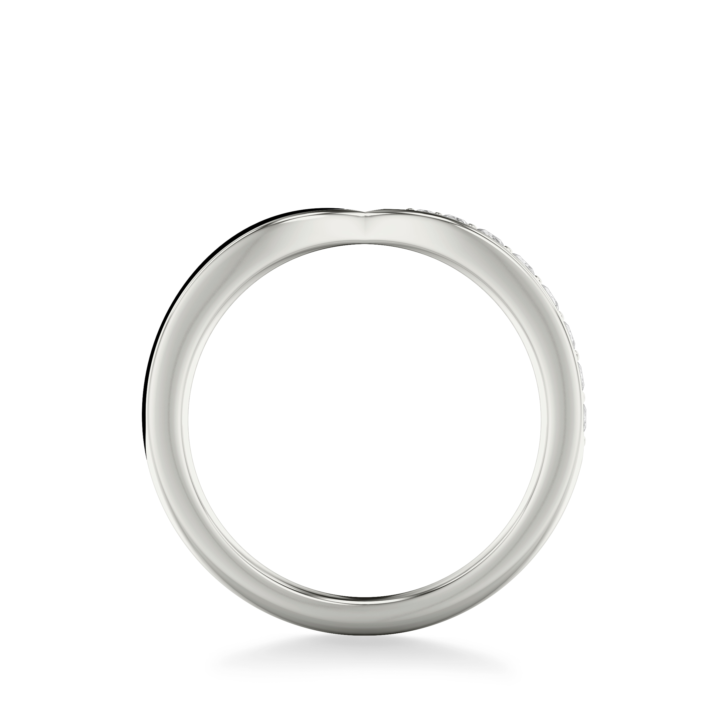 Pinched Diamond and Ceramic Band