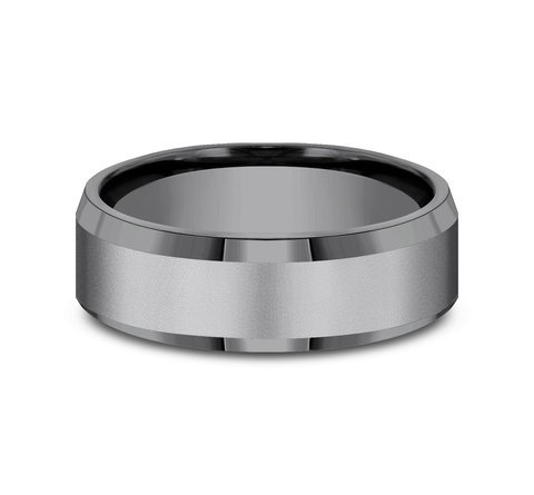 Sandblasted Tantalum Beveled Comfort Fit Band (7mm)