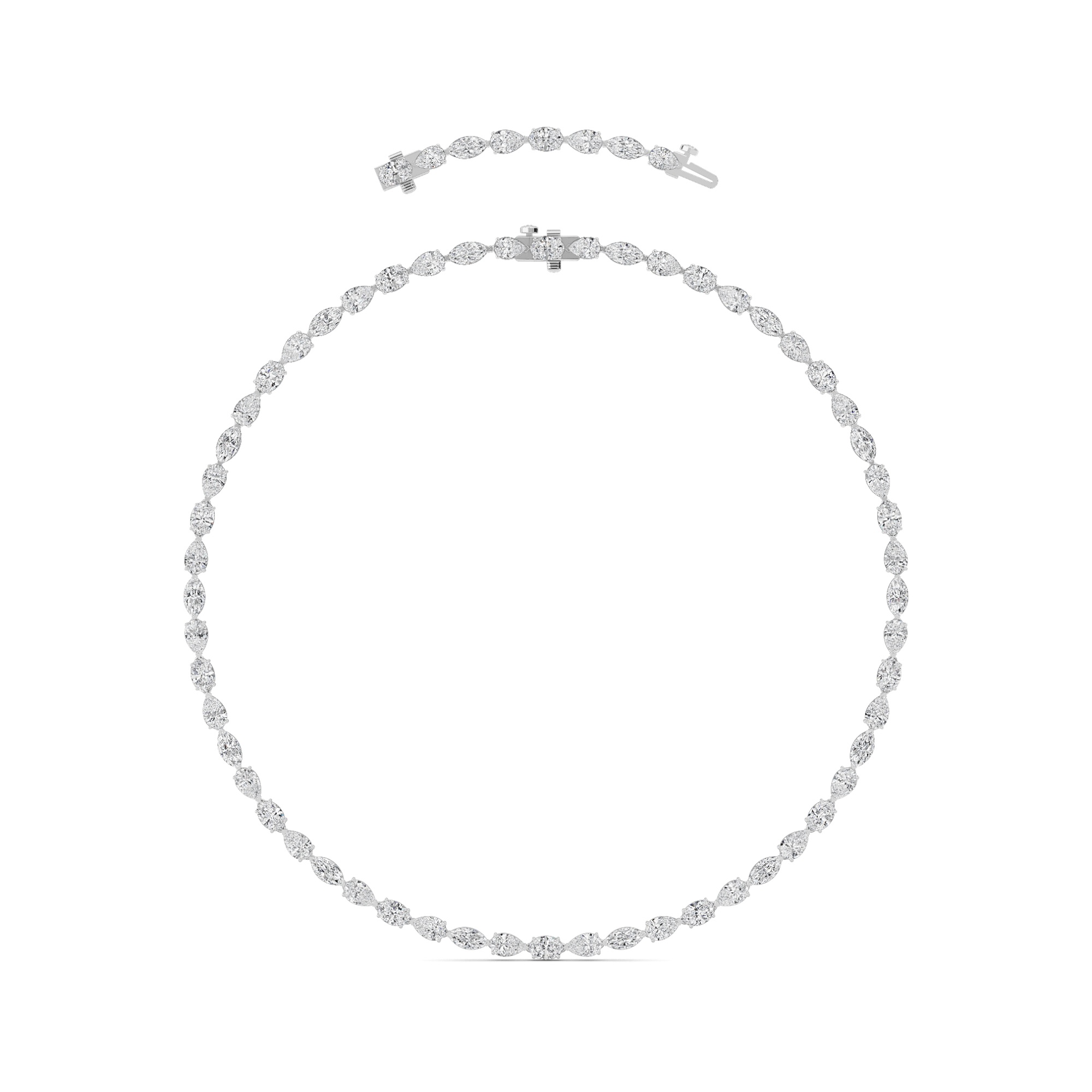 Adjustable Mixed-Shape Lab Diamond Eternity Necklace (25.00 ct. tw.)