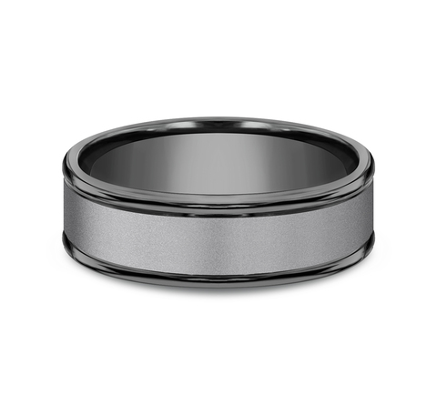 Sandblasted Tantalum Comfort-Fit Band (7mm)