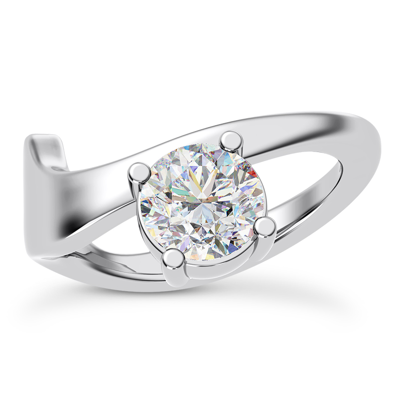 Yin Modern Solitaire Engagement Ring